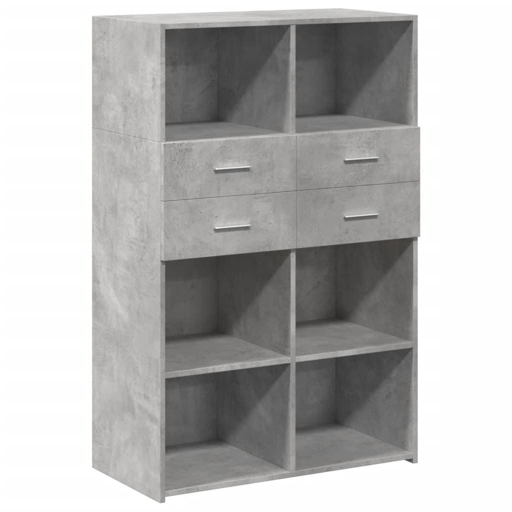 vidaXL Highboard Highboard Betongrau 80x42,5x124 cm günstig online kaufen