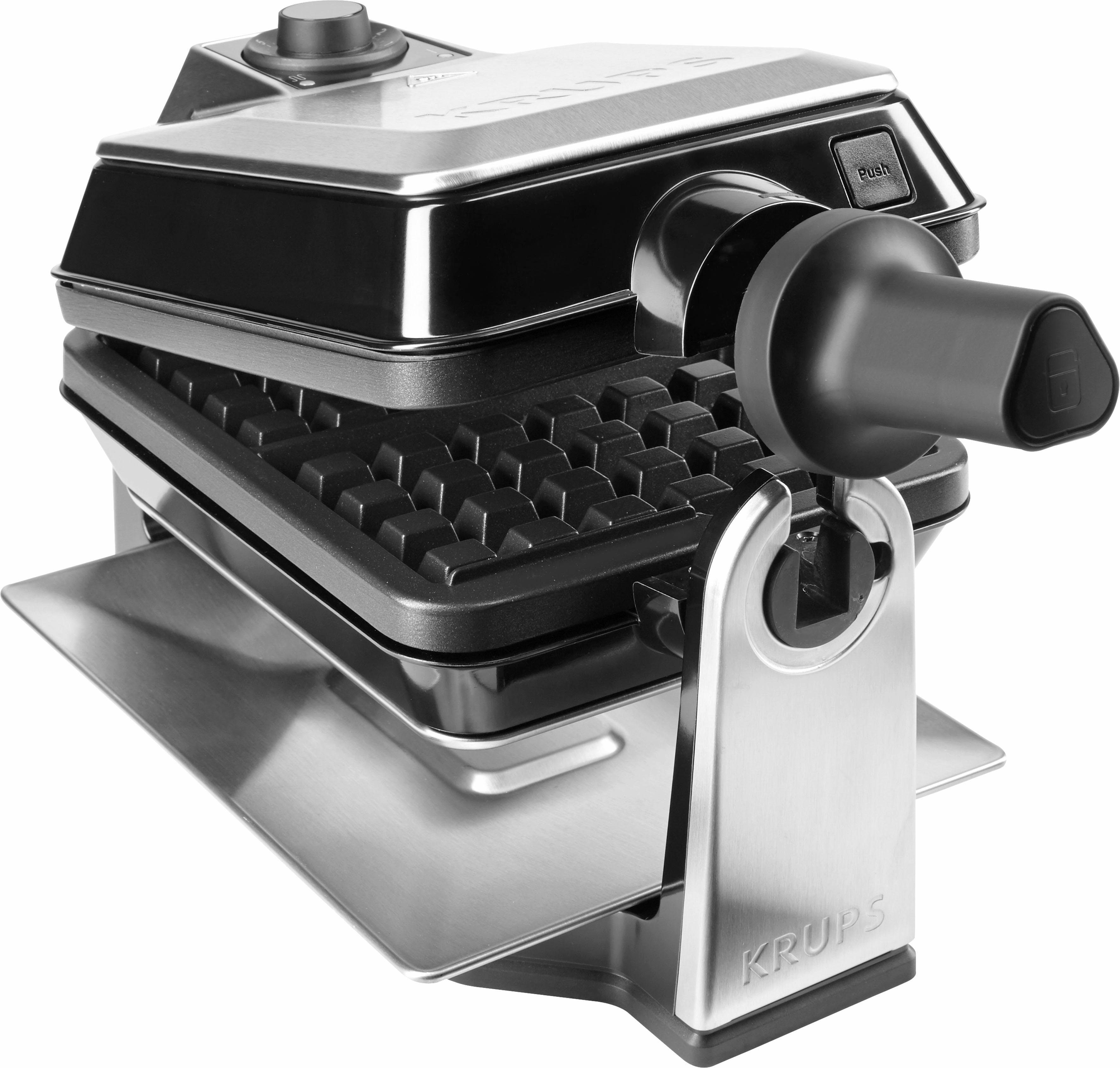 Krups Waffeleisen FDD95D Professional, 1200 W, Doppelwaffeleisen, belgische Waffeln, Dreh-Funktion, 7 Bräunungsstufen