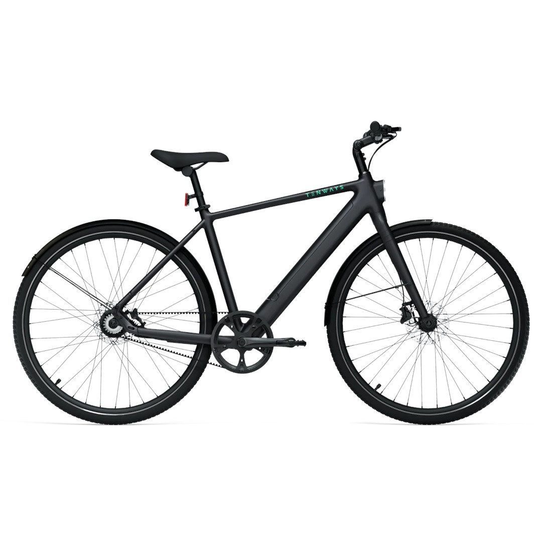 Tenways E-Bike Tenways CGO600 Pro 360 Wh Herren schwarz 2025, 1 Gang, ohne Schaltung, Mivice M070, 360 Wh