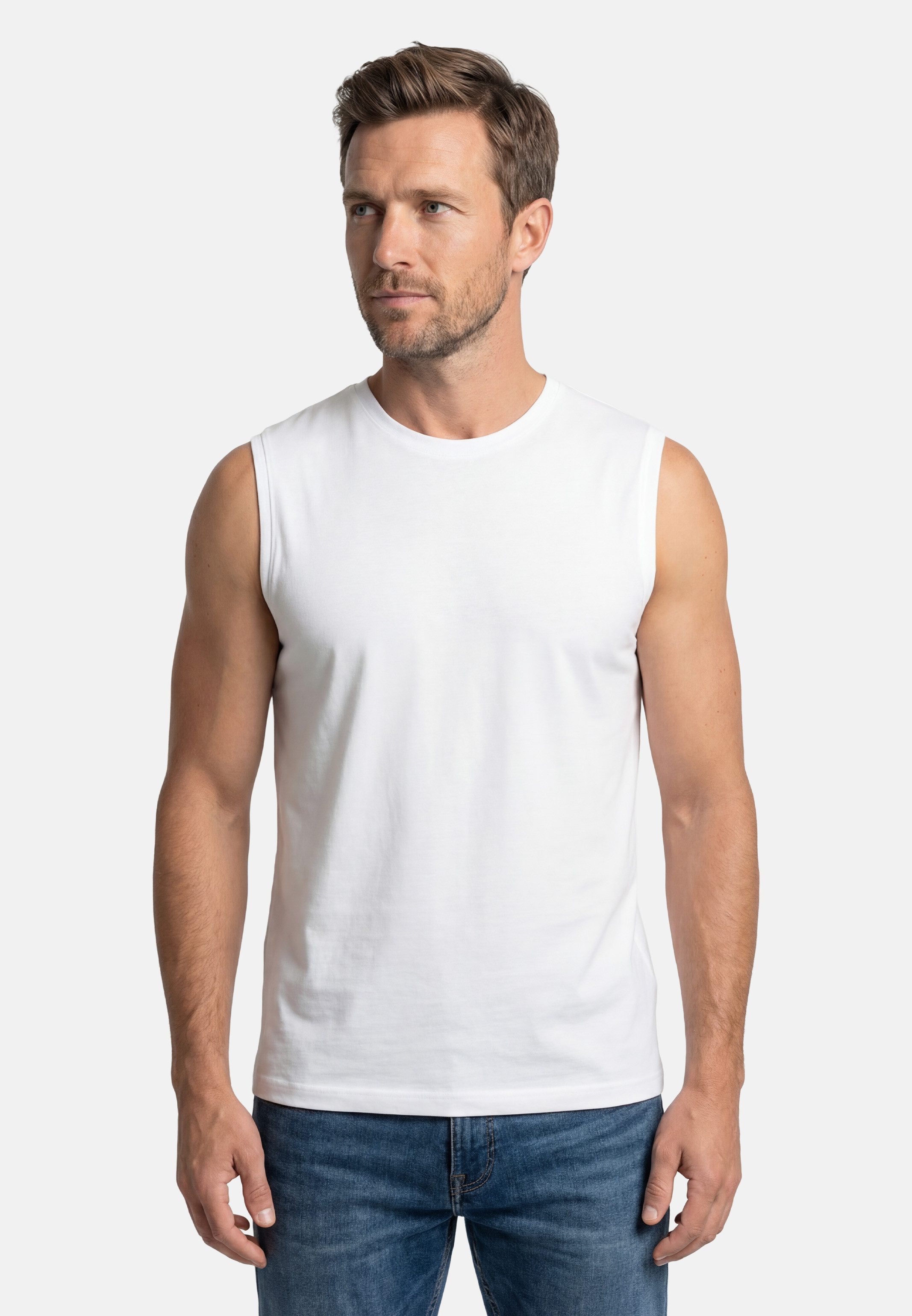RAGMAN Unterhemd 2er Pack Basic (Spar-Set, 2-St) Unterhemd / Tanktop - Baumwolle - Atmungsaktiv