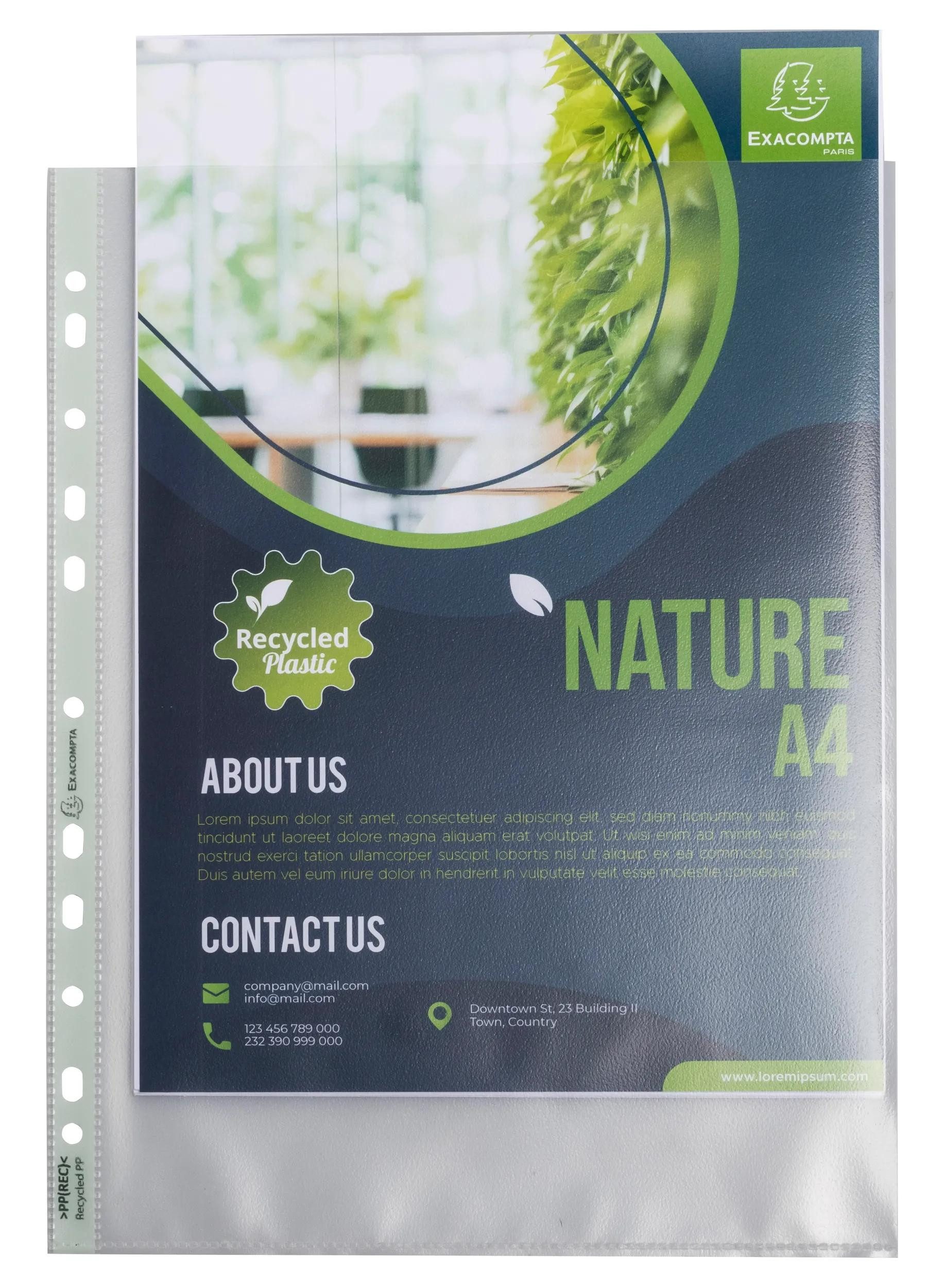 EXACOMPTA Prospekthülle 10x 50 Prospekthüllen, genarbt, RC-PP 90, für A4+ Transluzent - 5995E, Hüllen