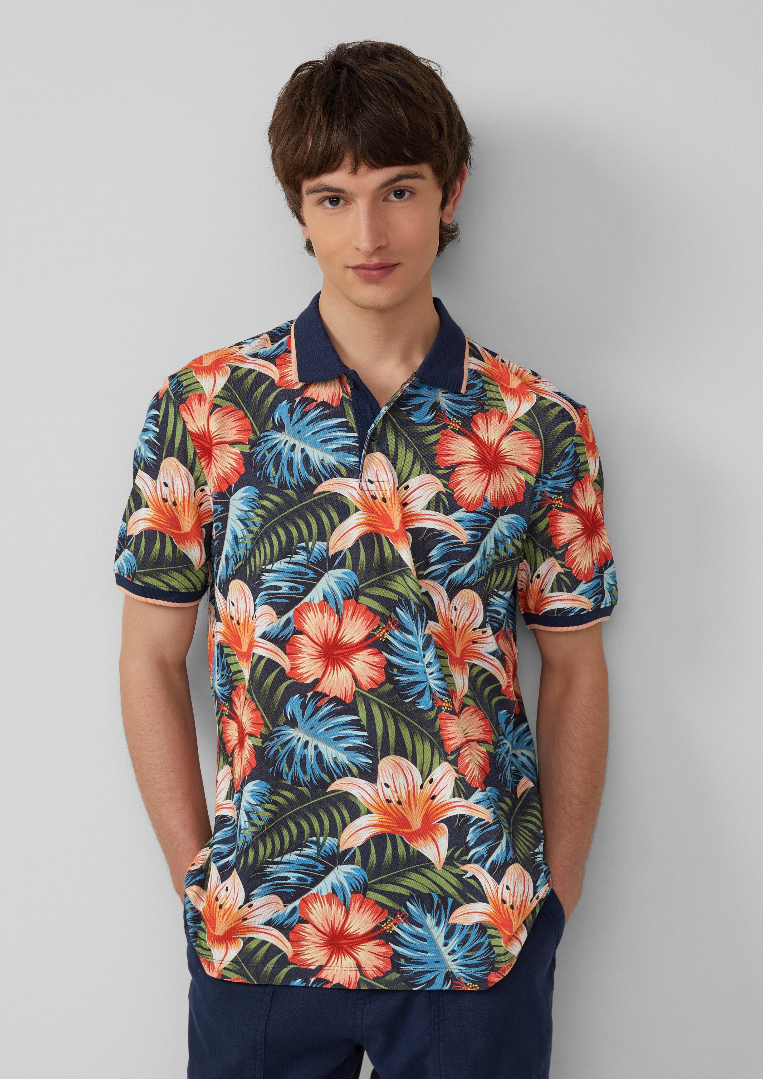 s.Oliver Kurzarmshirt Poloshirt aus Baumwolle mit günstig online kaufen