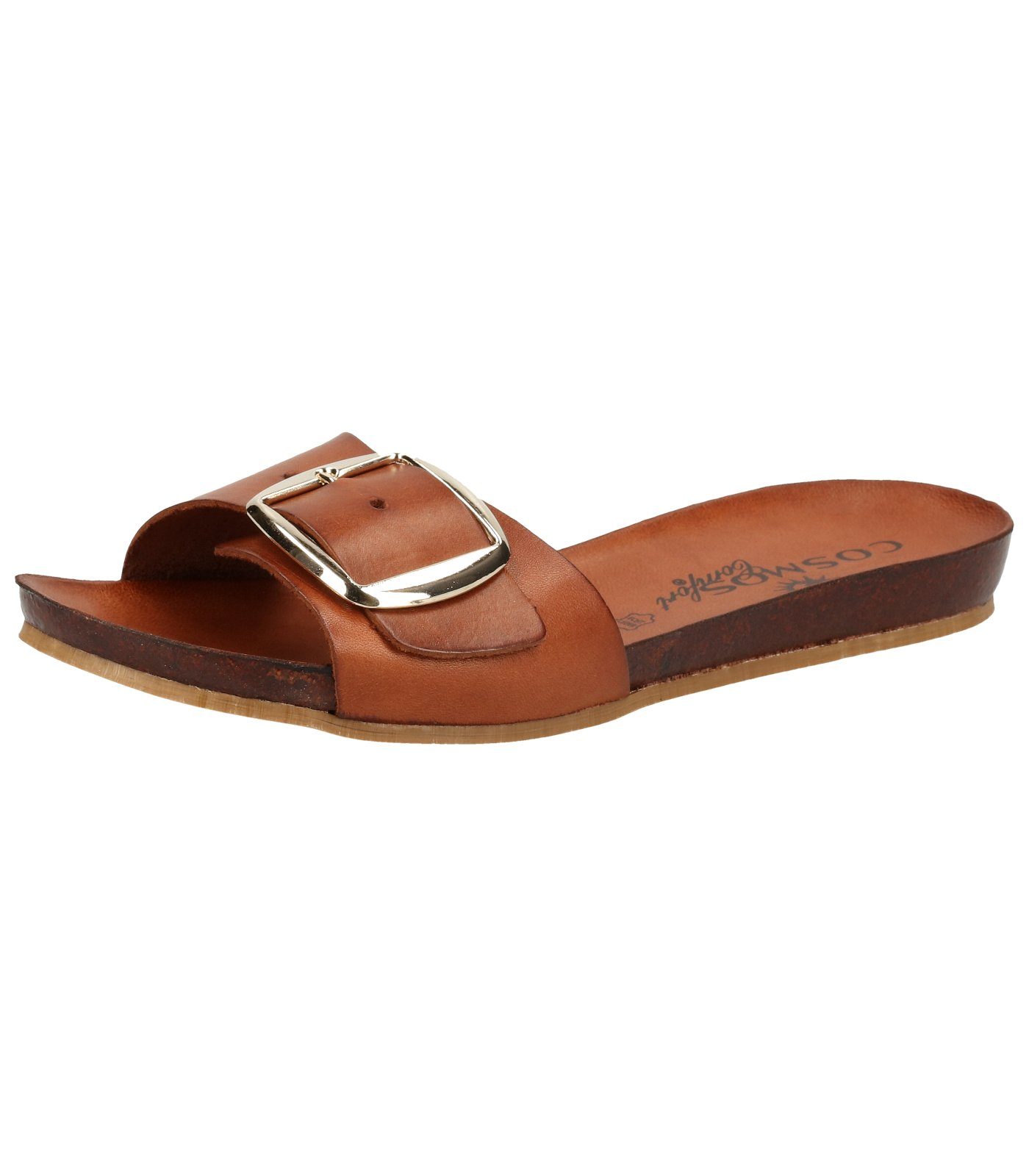 COSMOS Comfort Pantoletten Leder Pantolette Kastanie | Pantoletten