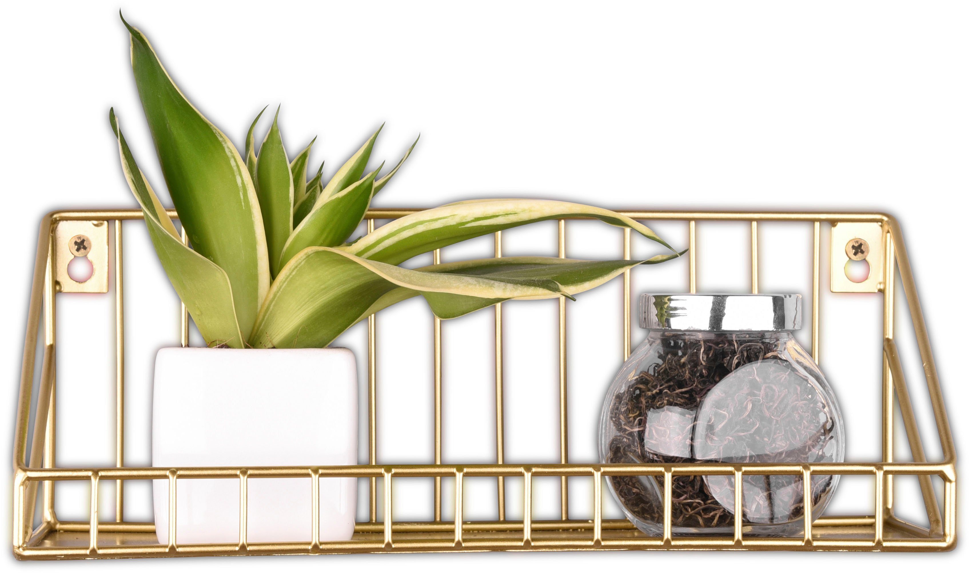 MIRRORS AND MORE Ablageregal Katja, 1-tlg., Mit Metallstreben, Wandmontage