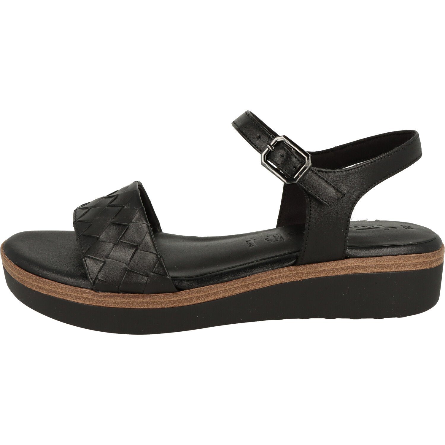 Tamaris Damen Schuhe 1-28216-20 Sandalette Black Komfort Leder Riemchen Sandalette