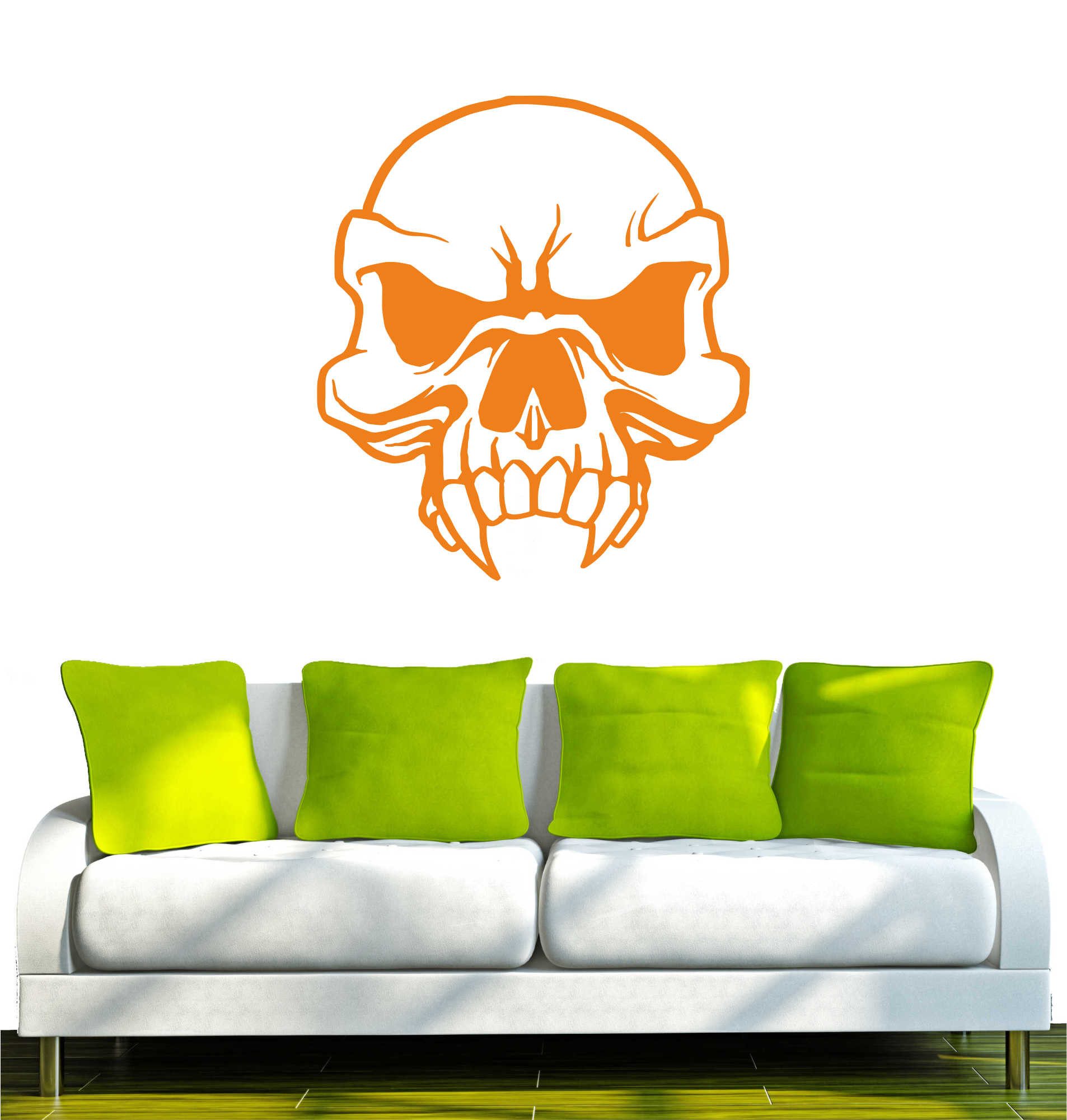 INDIGOS UG Wandtattoo Wandtattoo - Wandaufkleber - w427 Schädel Skelett Skull