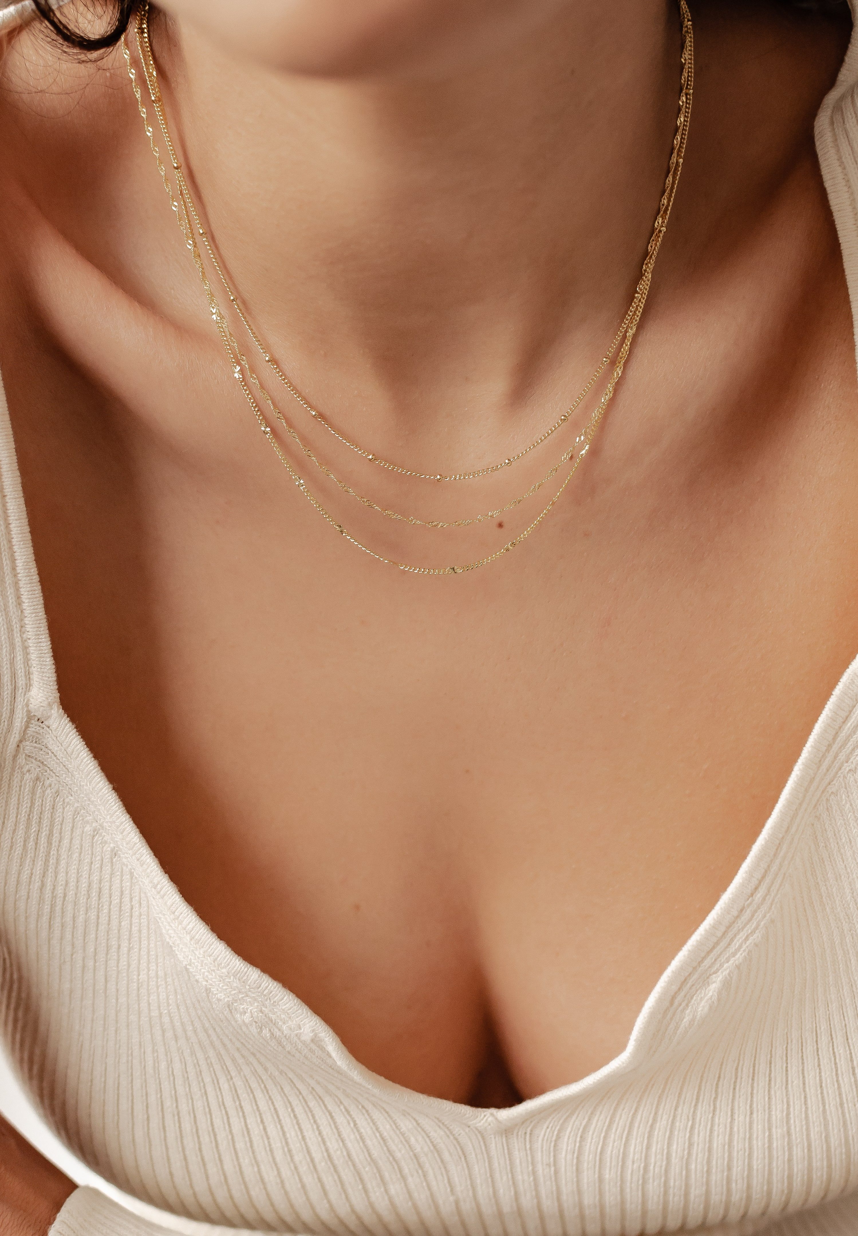 Hey Happiness Ketten-Set 3er Layer Silber günstig online kaufen