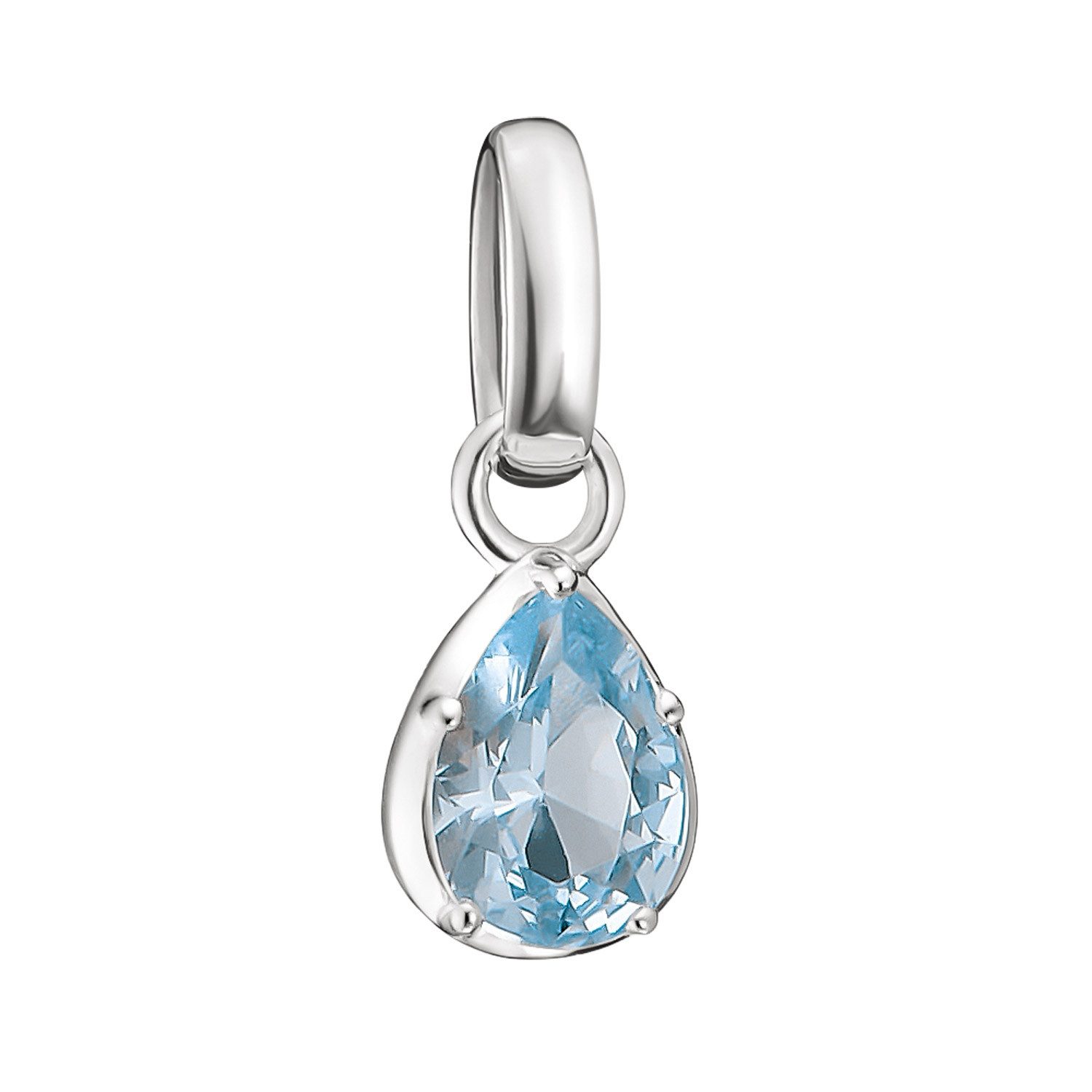 THOMAS SABO Charm-Einhänger Charm-Tropfen Hellblau Connect Silber