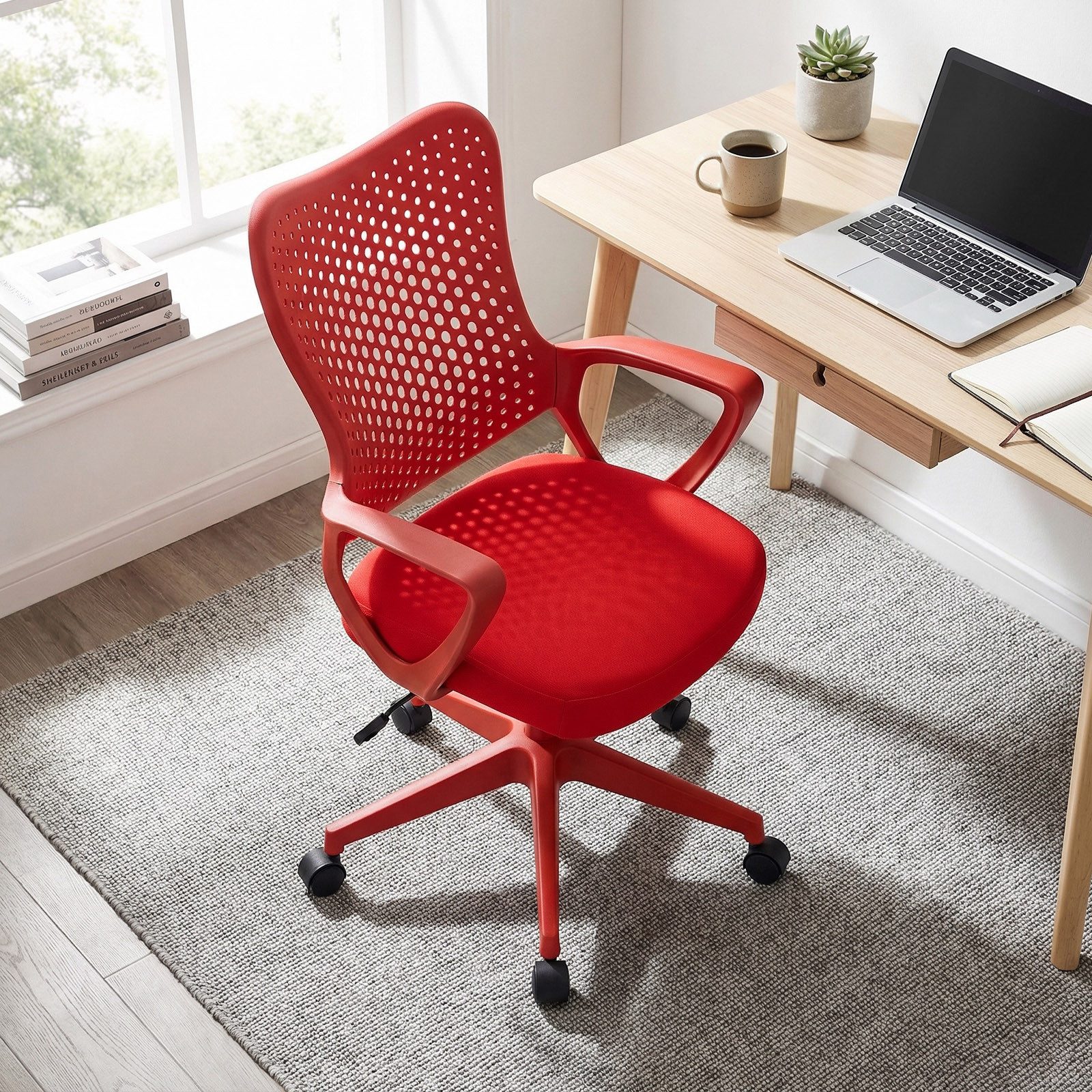 COSTWAY Drehstuhl, Bürostuhl ergonomisch mit atmungsaktive Mesh-Rückenlehne