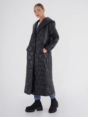 Freshlions Steppmantel Freshlions Puffer Hooded Long Jacket schwarz L