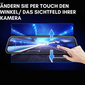 Magcubic Dashcam, Display Rückspiegel Rückfahrkamera Dashcam (HD, WLAN (Wi-Fi), Nachtsicht, Daueraufnahme, Loop-Aufnahme, Touchscreen 10 Zoll)