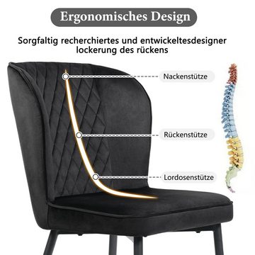 BlingBin Esszimmerstuhl Polsterstuhl (2 St), Ergonomisches Design, mit Rückenlehne