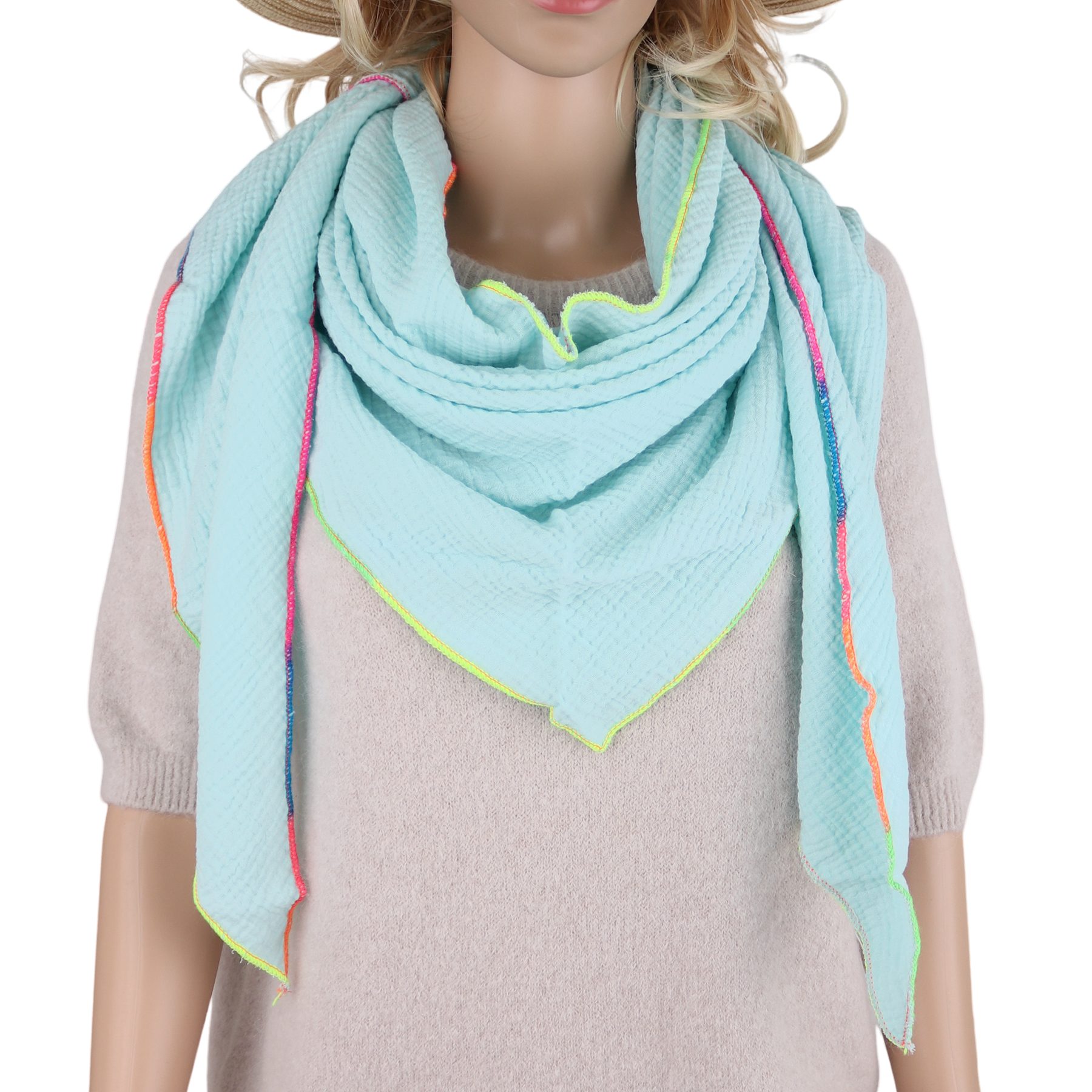 MIRROSI Dreieckstuch Aus Musellin Dreiecksschal ca.195x90 cm, Made in Italy günstig online kaufen