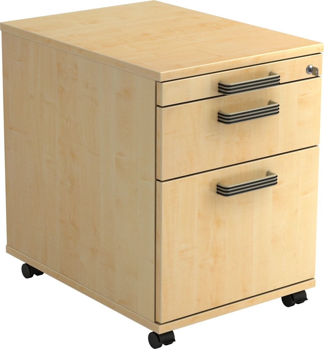 Container Rollcontainer 58cm 1 Schub 1 Hängeregistratur Schloss Streifengriff Ah