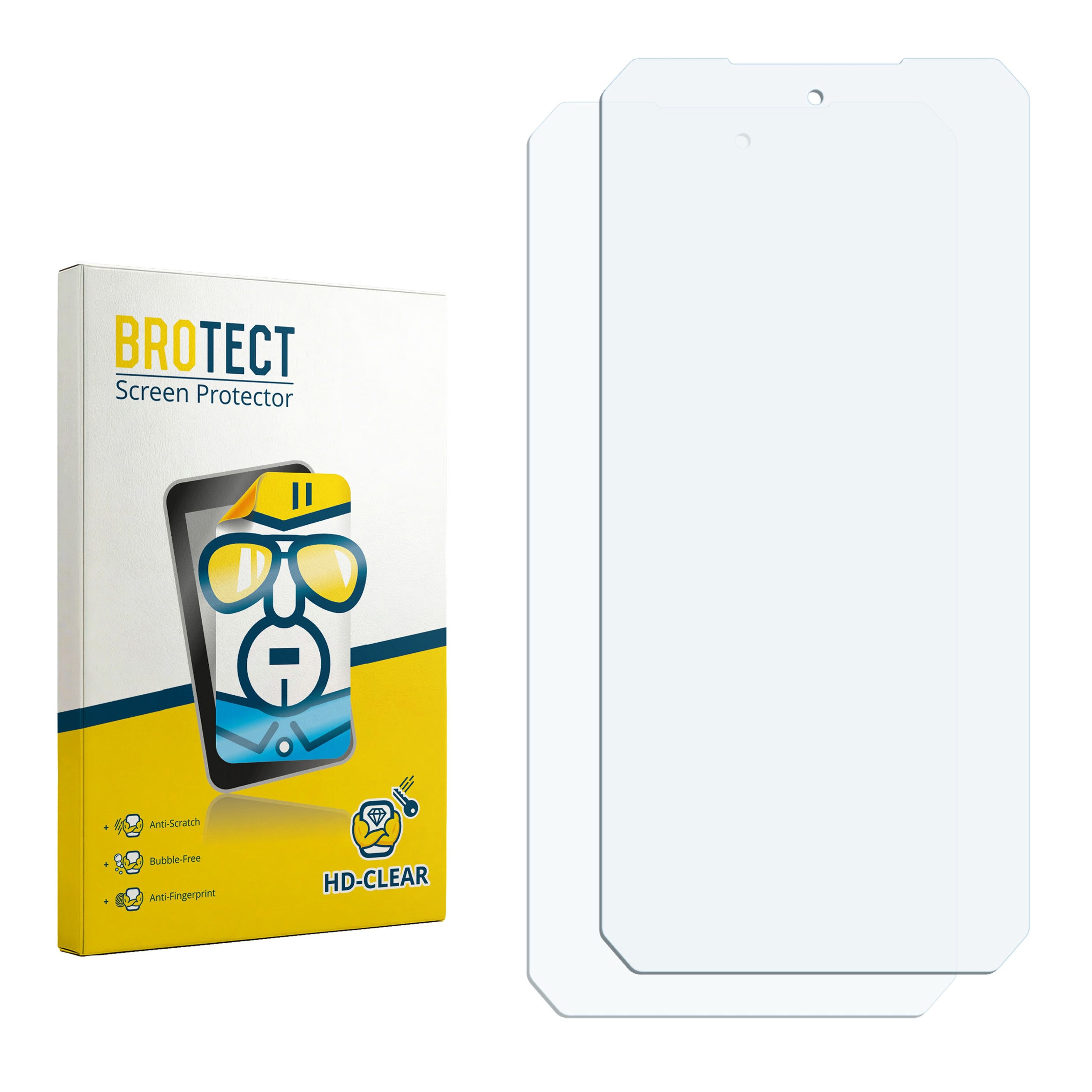 BROTECT Displayschutzfolie Schutzfolie für Unihertz Tank 4 Pro, 2 Stück, Displayschutz Schutz Folie Klar Transparent