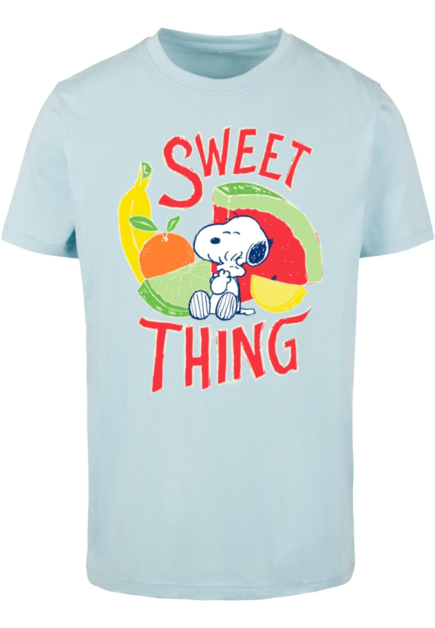 Peanuts thing Round Sweet (1-tlg) T-Shirt Herren Merchcode Neck - T-Shirt oceanblue