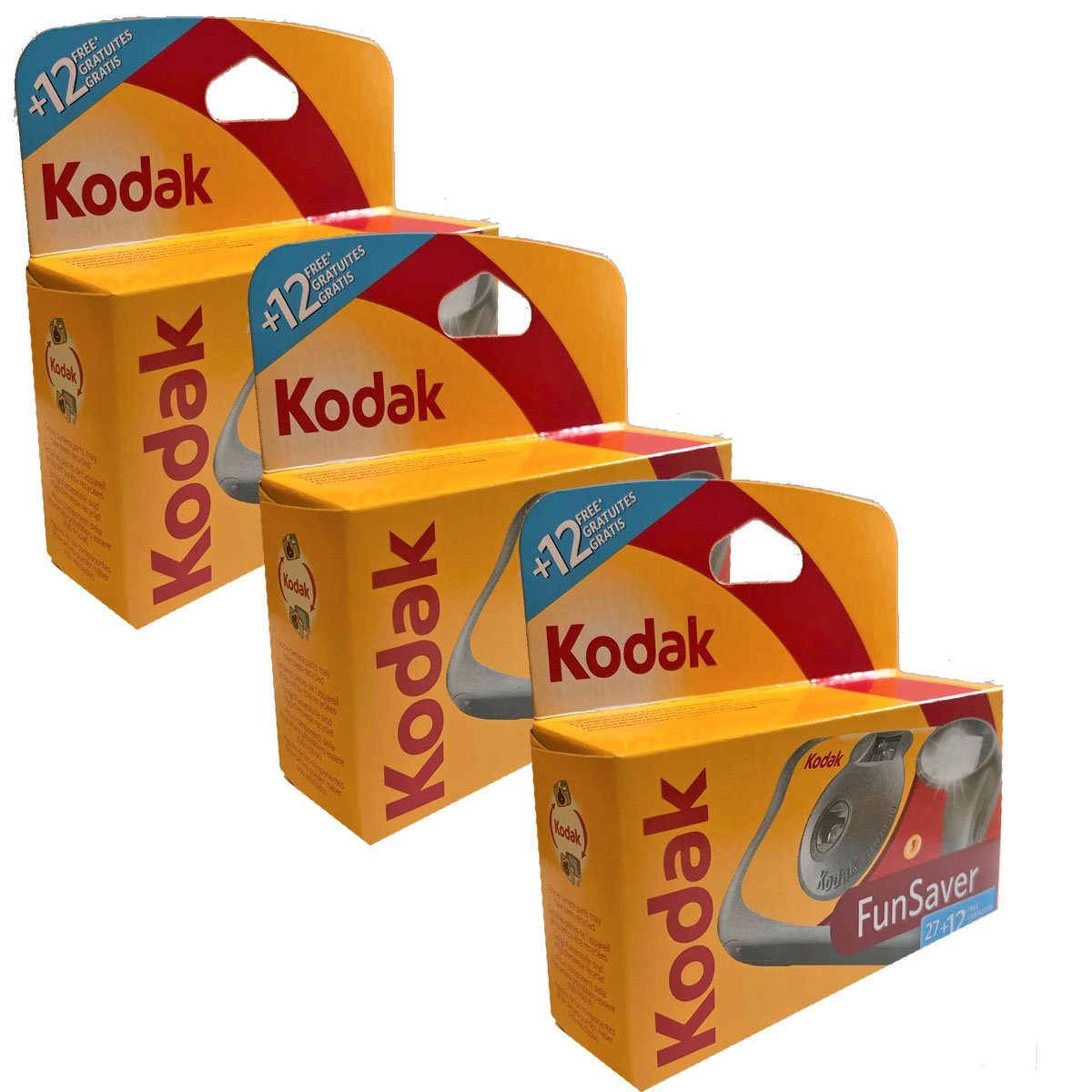 Kodak 3 x Einwegkamera Kodak Fun Saver 27+12 ISo 800 Einwegkamera