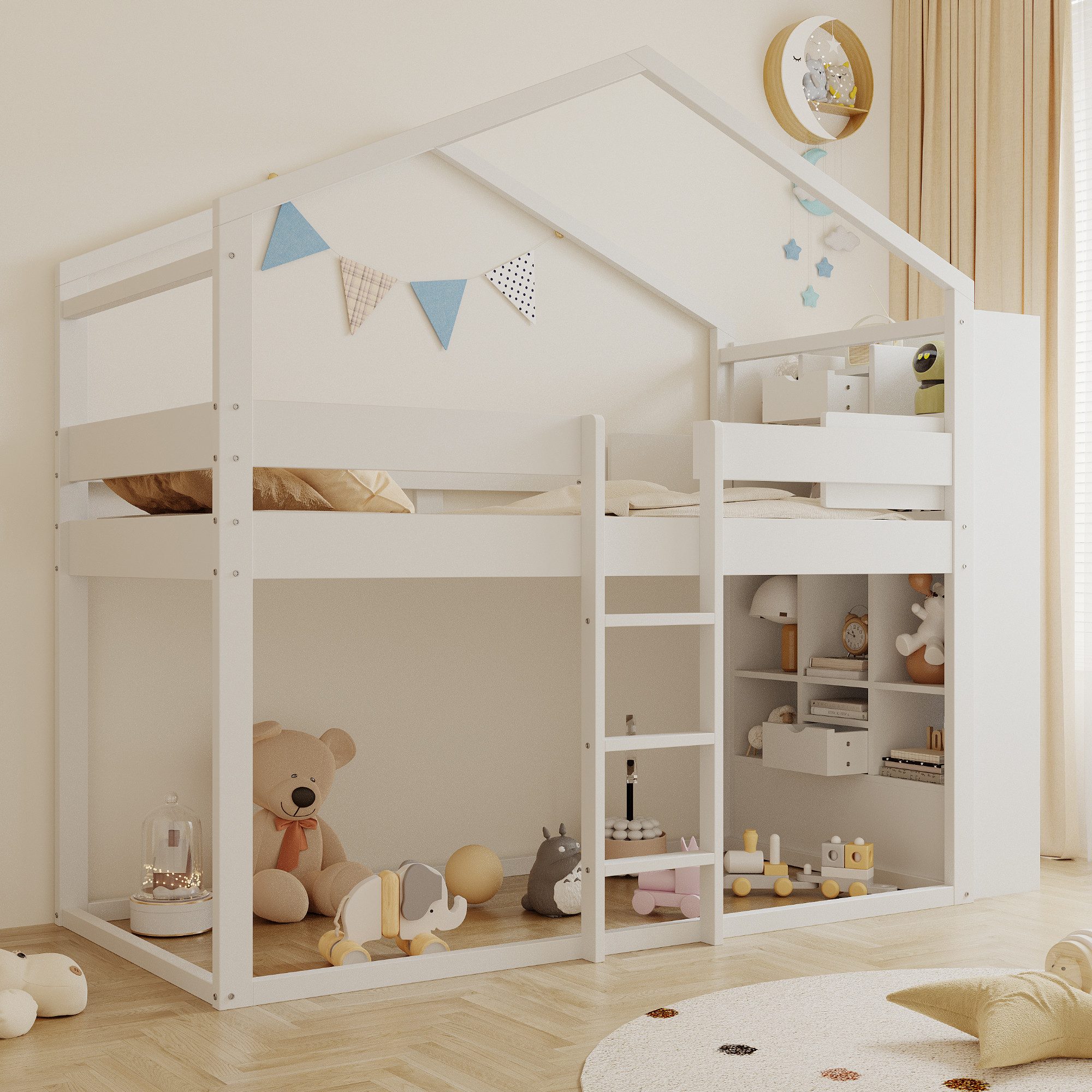 Hochbett 90×200cm aus Kiefernholz