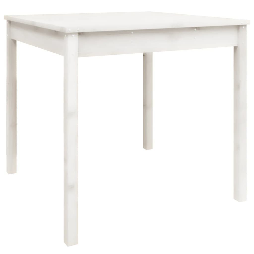 vidaXL Gartentisch 825 x 825 x 76 cm Gartentisch Weiß 82,5x82,5x76 cm Massivholz Kiefer