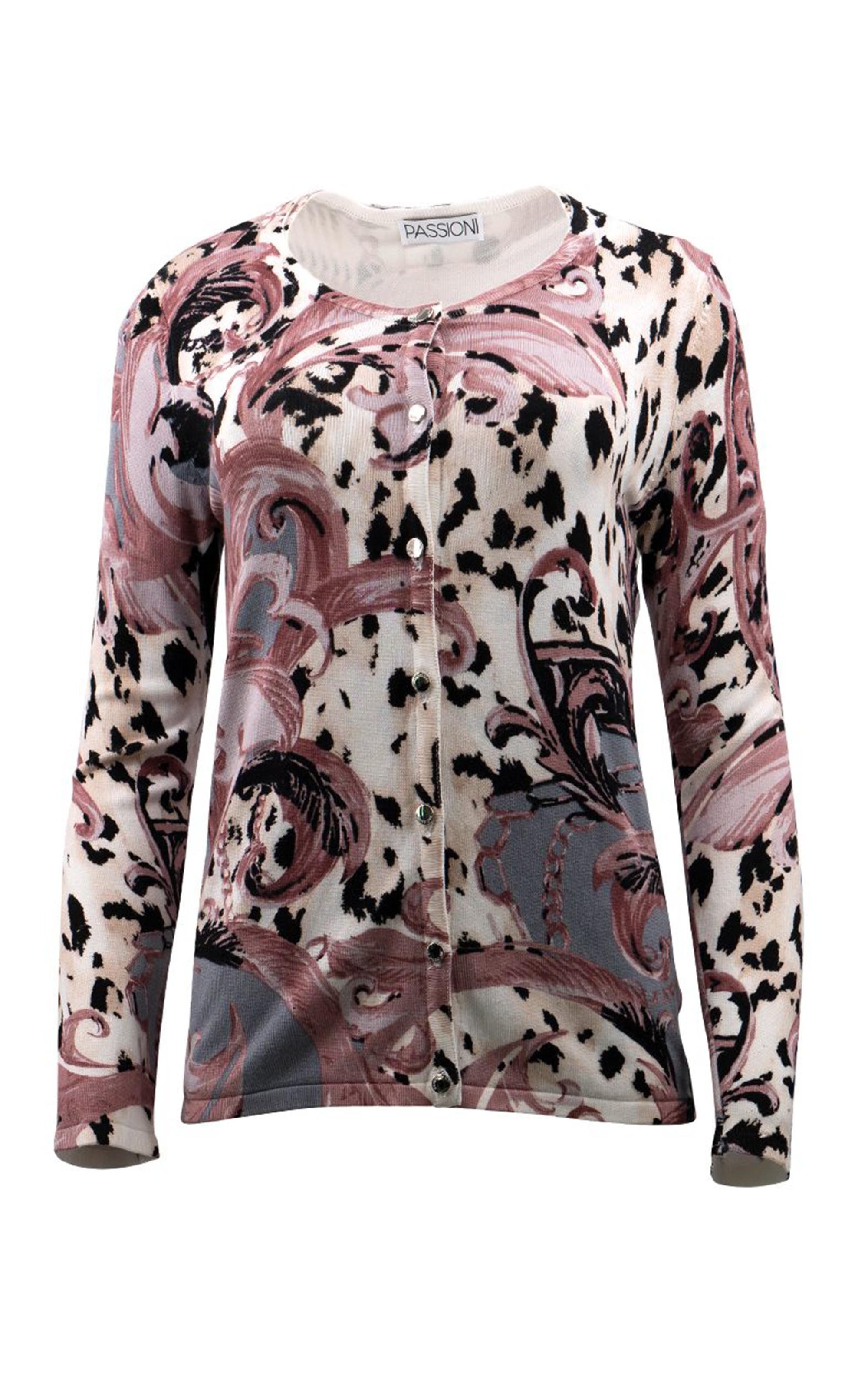Passioni 2-in-1-Strickjacke Twinset mit Mix aus Ornamenten und Leo günstig online kaufen