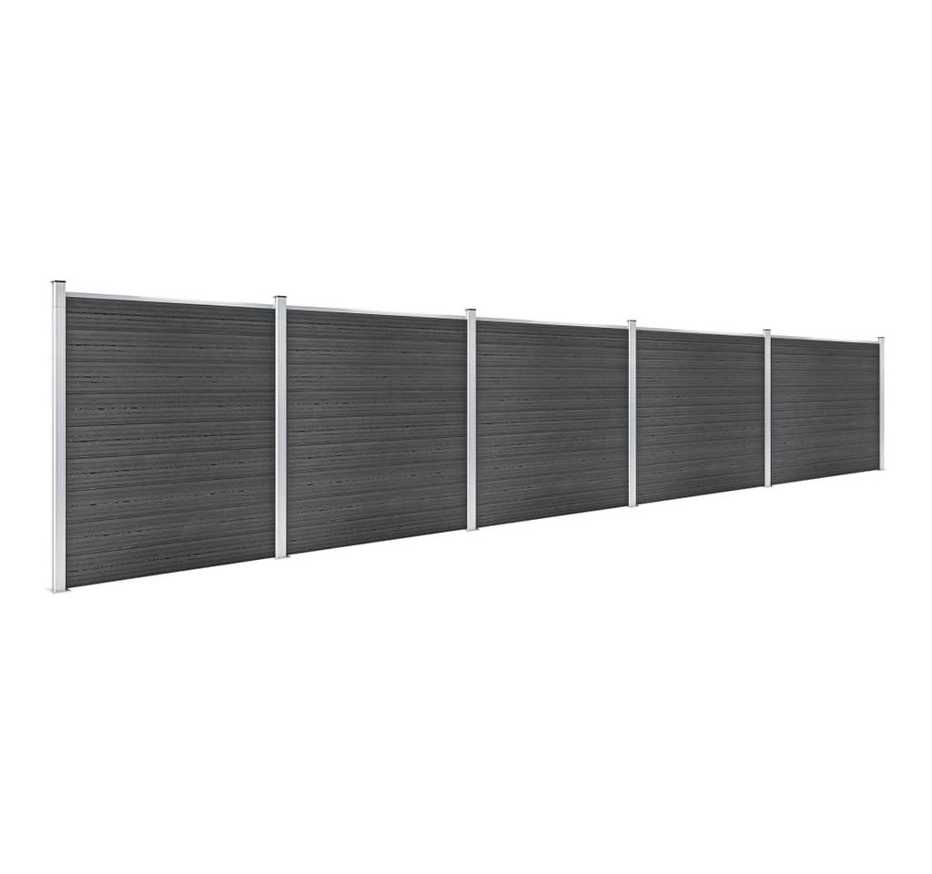 Thumbnail - vidaXL Gartenzaun Zaunelement Set WPC 872x186 cm Schwarz, (1-St)