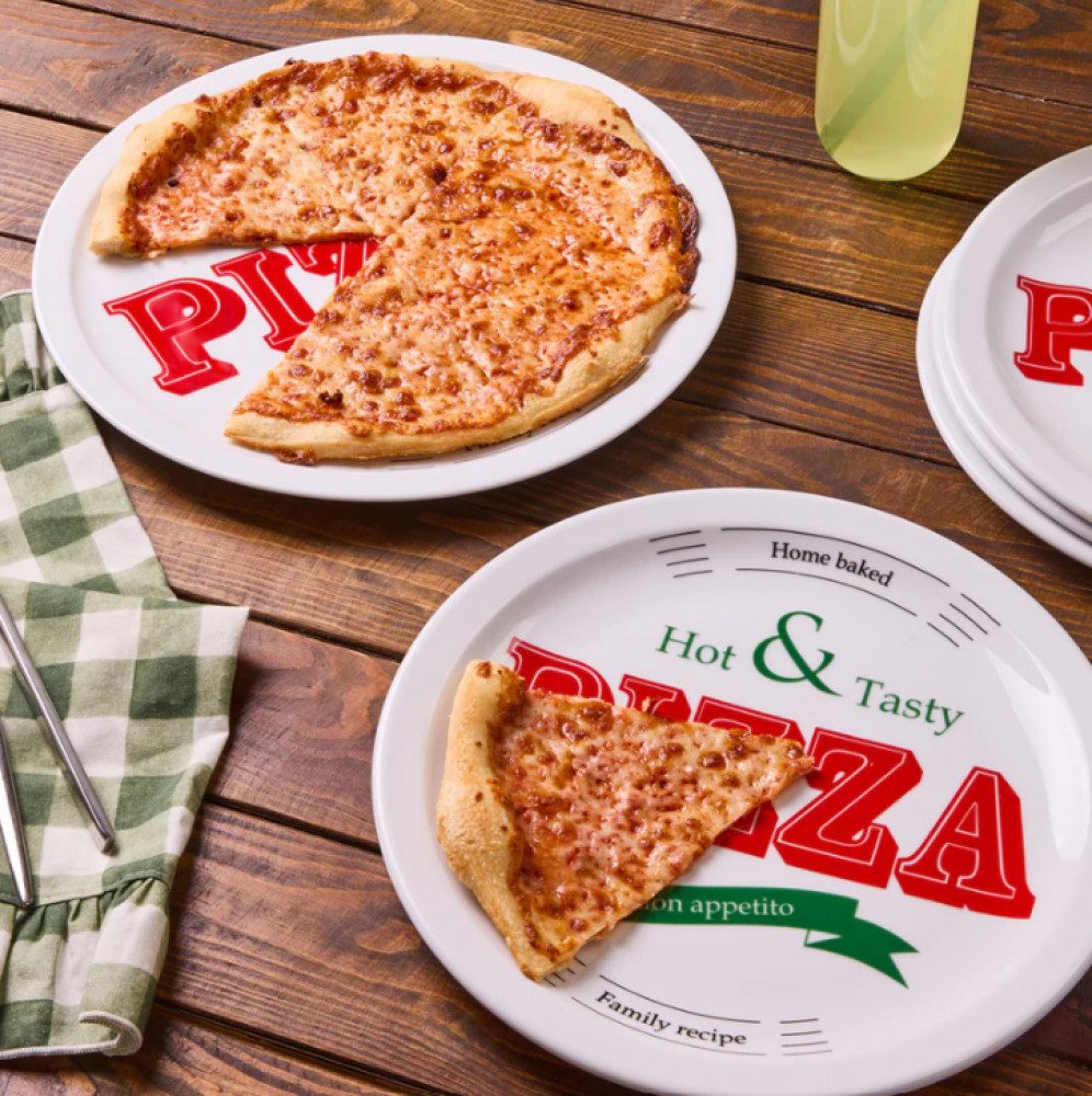Karaca Servierständer Karaca Milano 5-teiliges Porzellan Pizzateller Set Pizza Servier – Bild 4 von 5