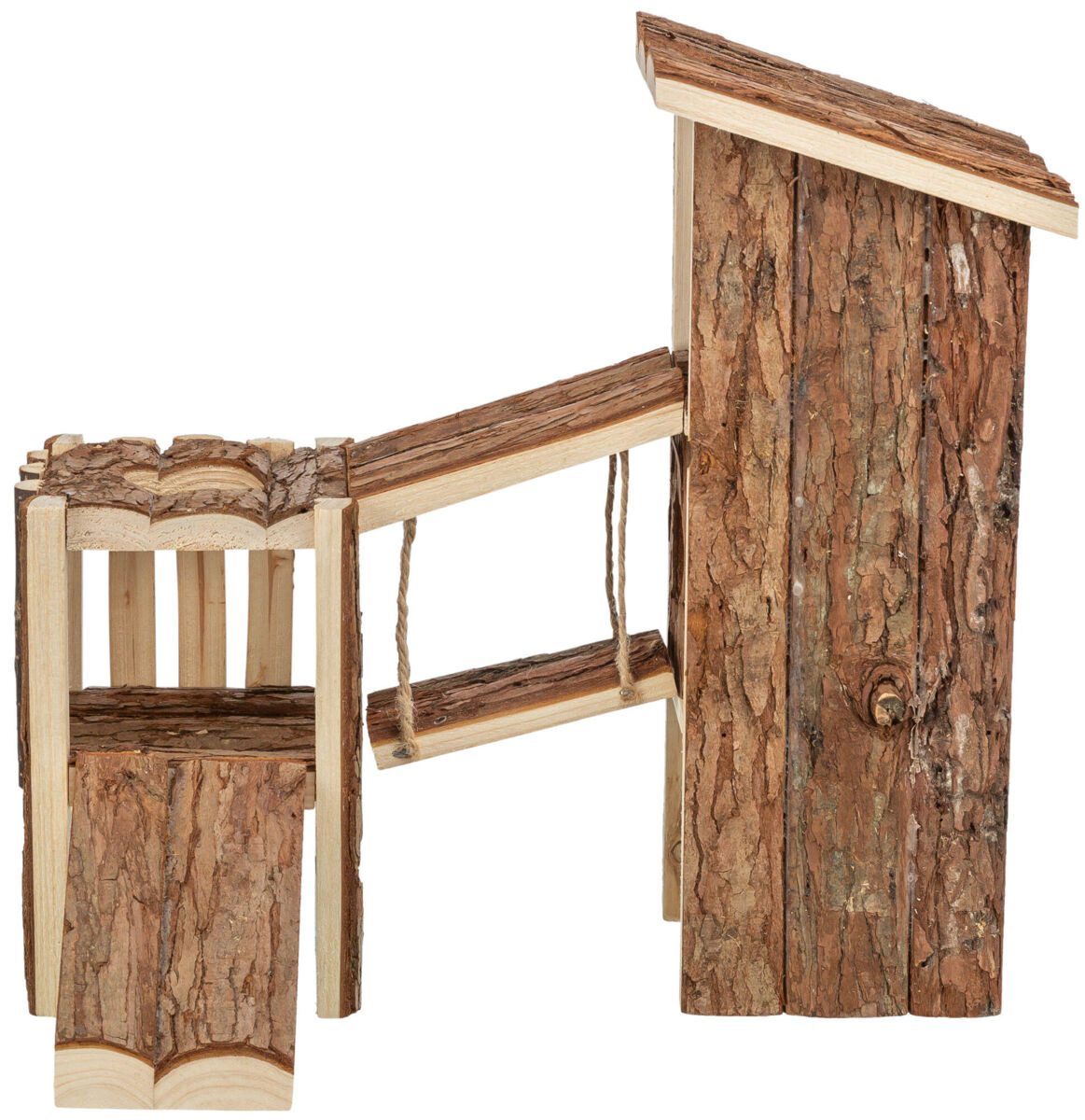 TRIXIE Tier-Beschäftigungsspielzeug Spielplatz - diverse - 32 × 19 × 29 cm, Rindenholz