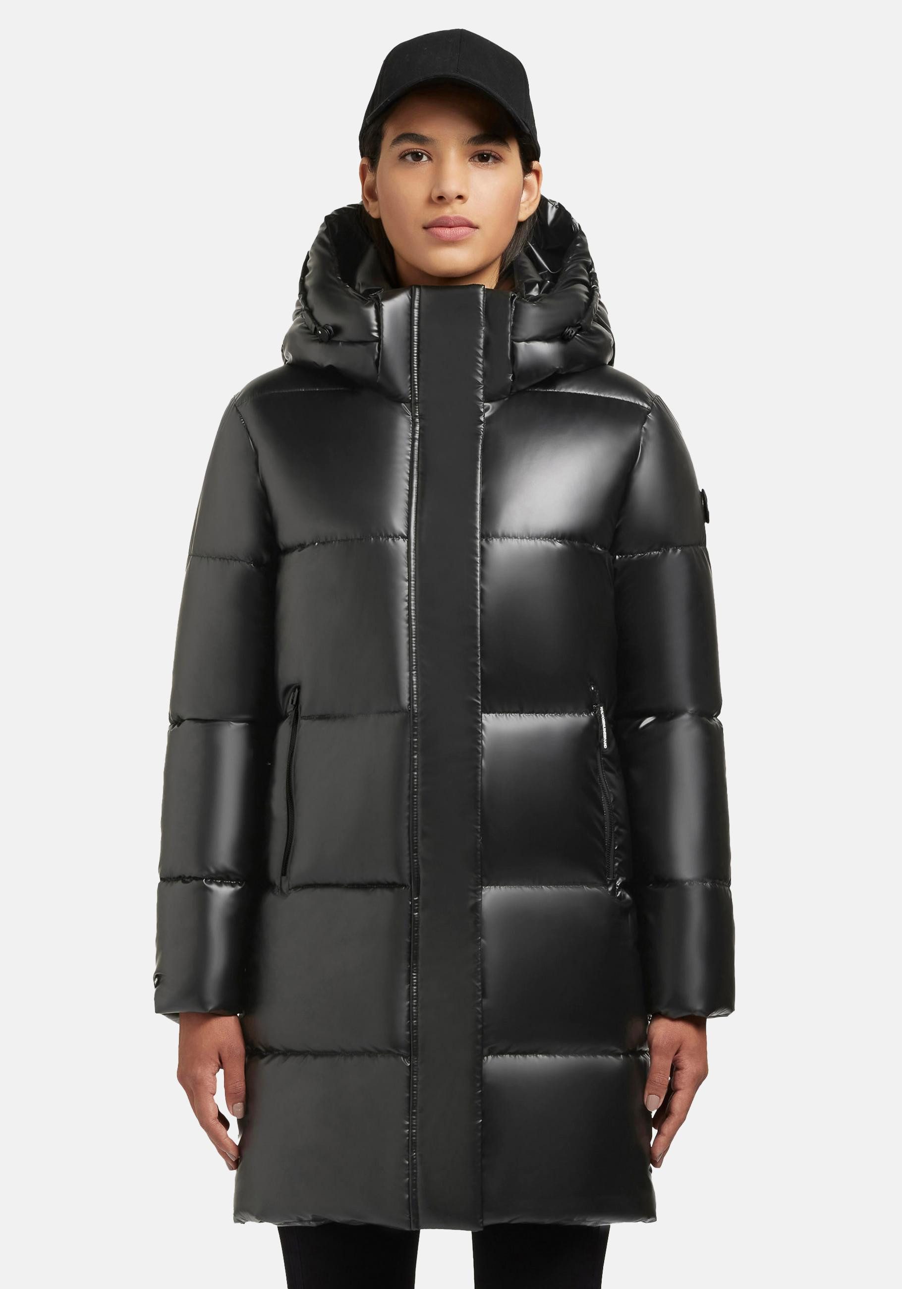 khujo Steppmantel Haya Shiny-YM Wasserdichter gesteppter Damen Winter Kurzmantel