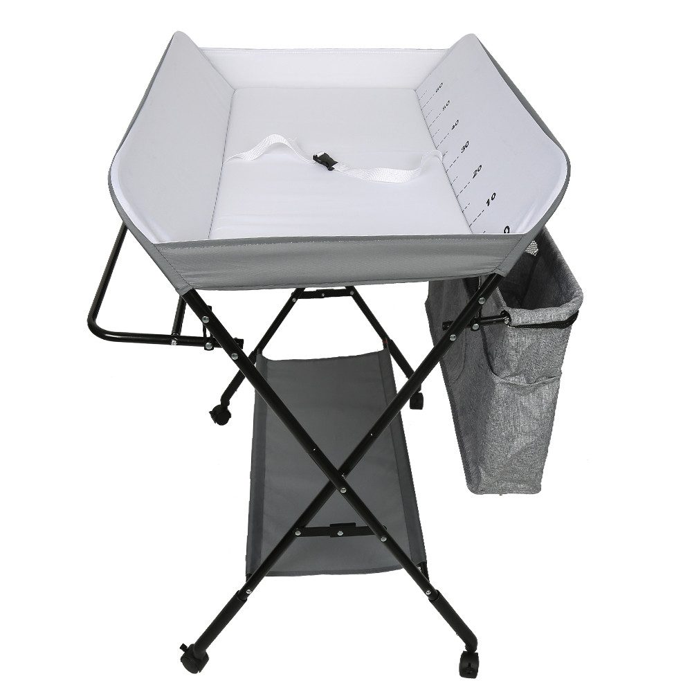 JEOBEST Wickeltisch Baby Wickelkombi, Klappbar, Mobiler Wickelkommode, mit Ablagefächern, für 0-10 Monate Tragkraft 30kg – Bild 5 von 5