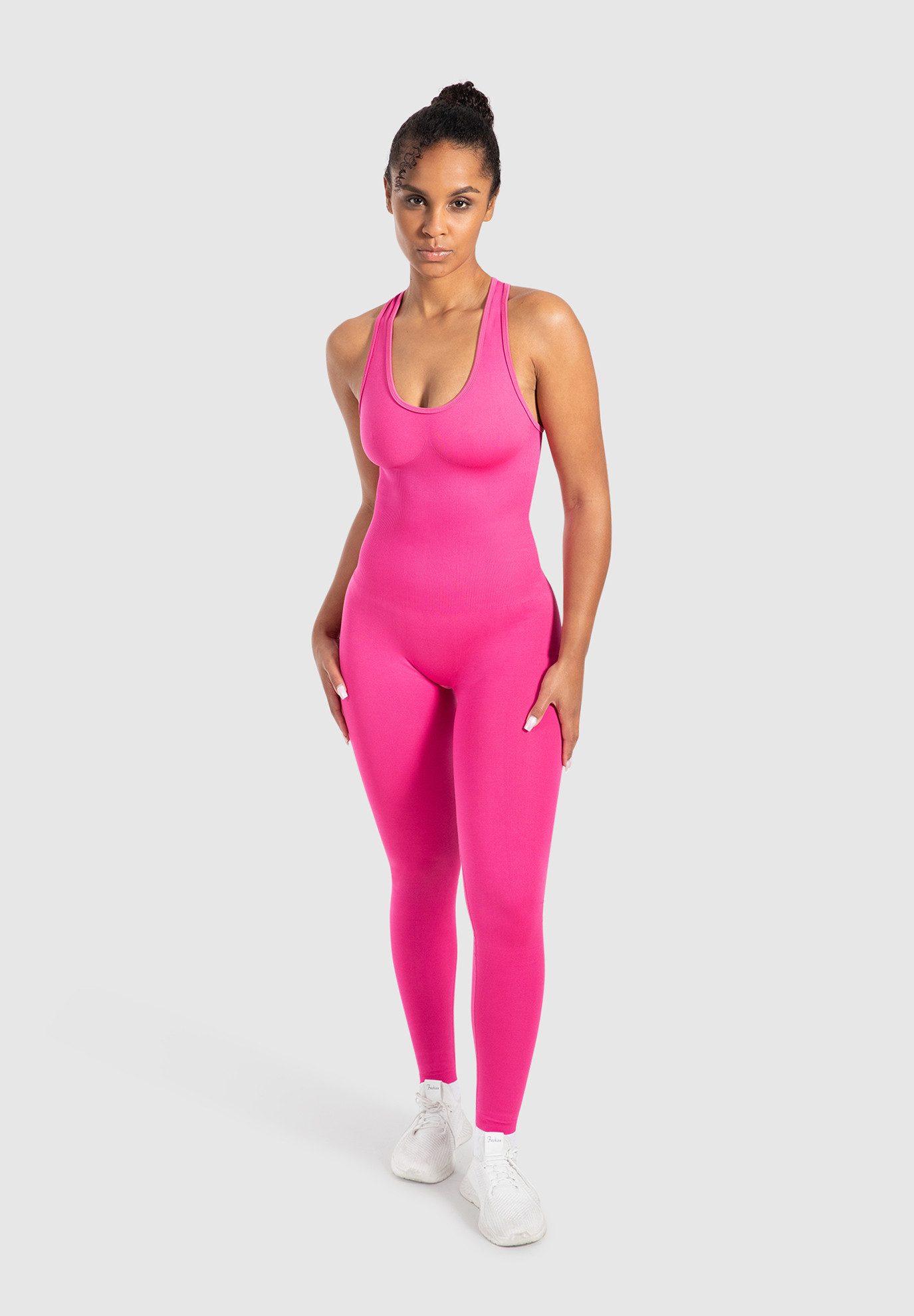 Smilodox Jumpsuit Elsie, Seamless Einteiler, Racerback, Ganzkörperanzug figurformend Sportanzug geripptes Material, Overall atmungsaktiv, Workout Yoga