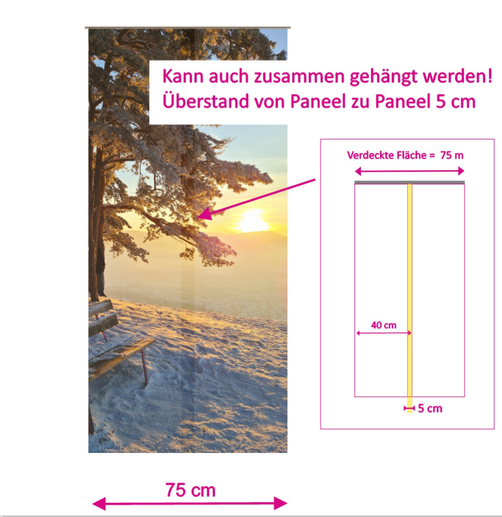 Set 160 lang, cm Traumplatz 40 2er - breit gardinen-for-life Schiebegardine cm Flächenvorhang