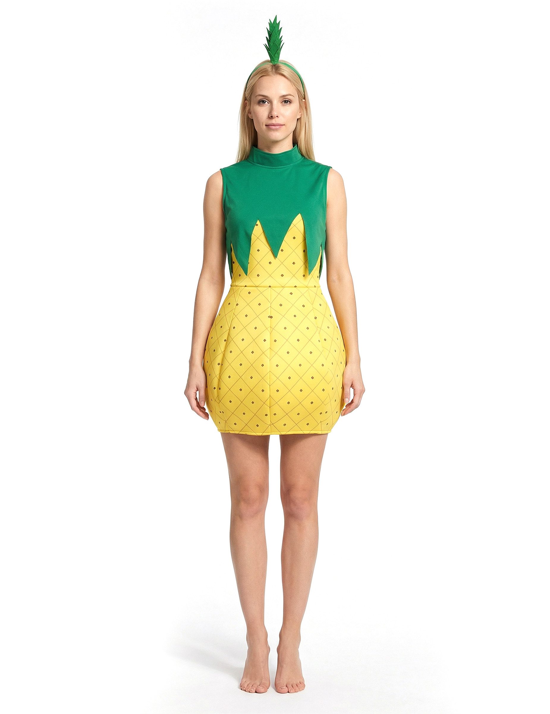 Kostüm Süsse Ananas Damenkostüm Frucht gelb-grün