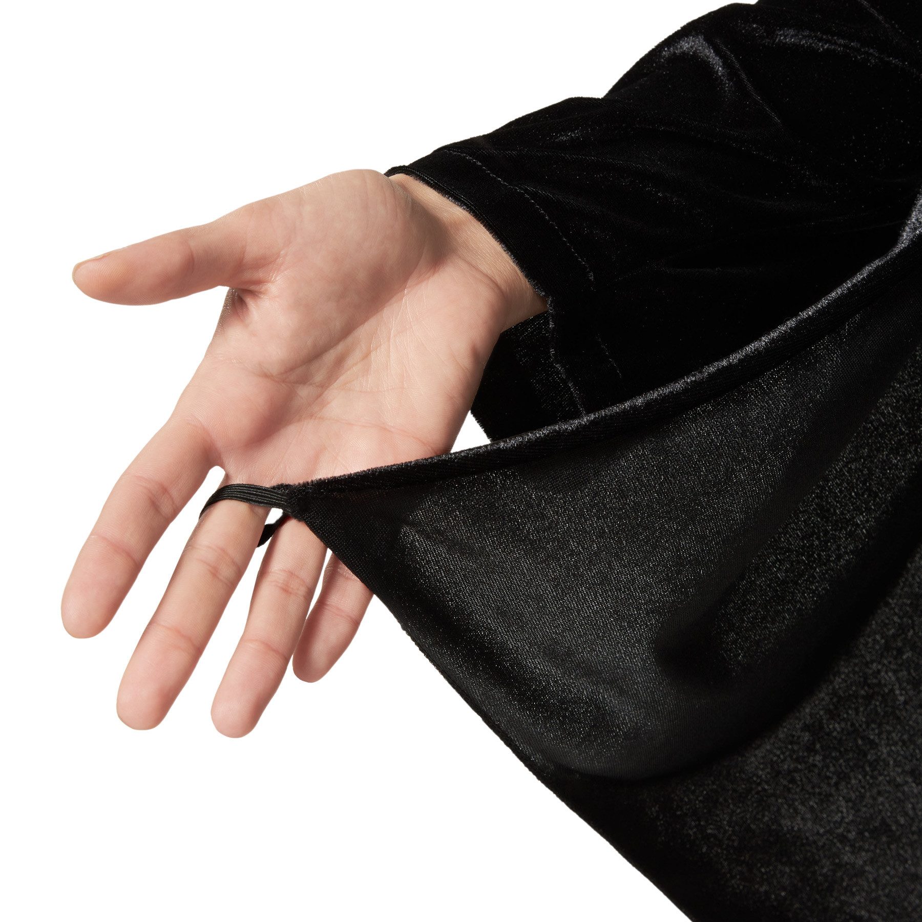 dressforfun Kostüm Frauenkostüm, Schwarzes Kleid mit integrierten Fledermausflügeln.