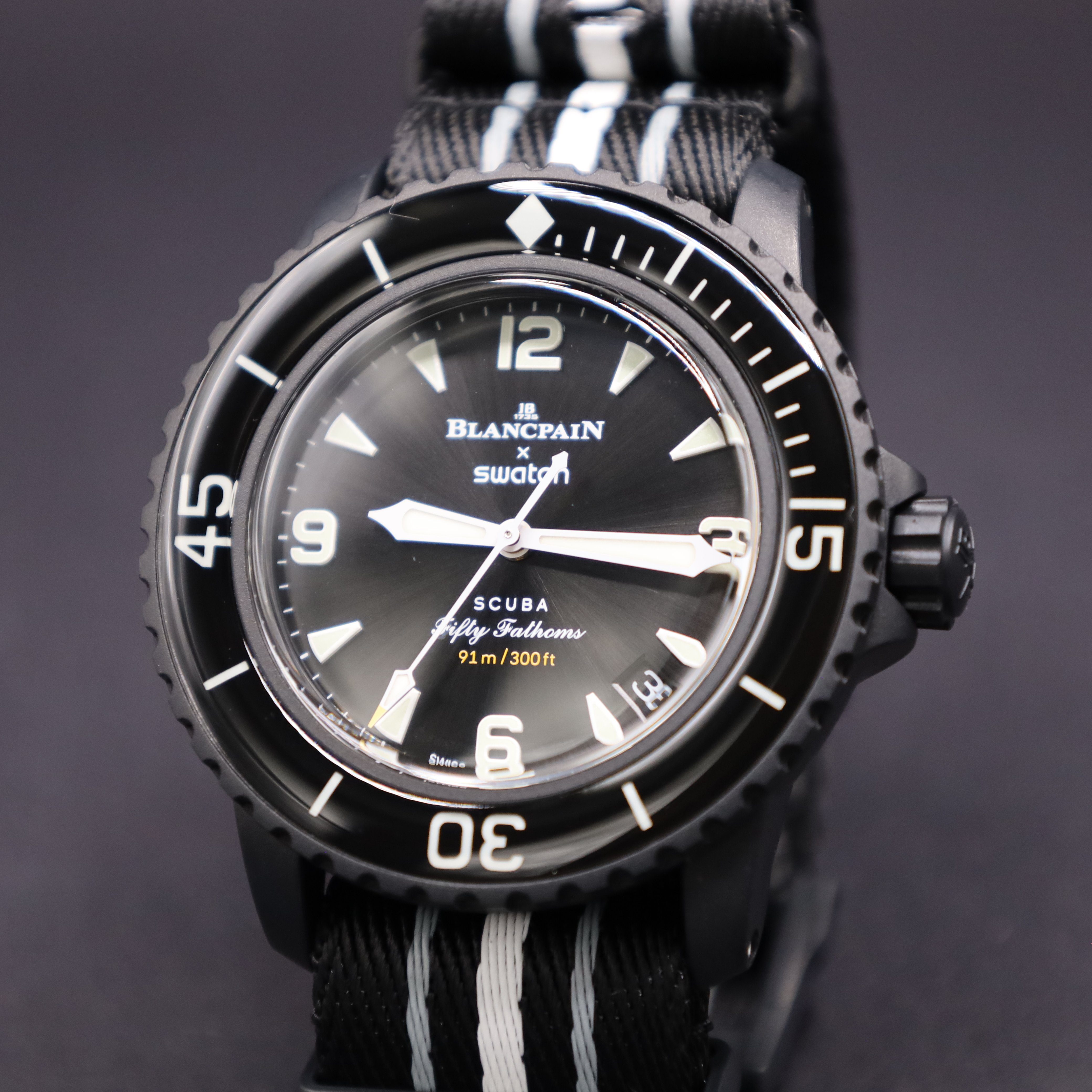 Swatch Automatikuhr Swatch x Blancpain Ocean of Storms Bioceramic Scuba Fif günstig online kaufen