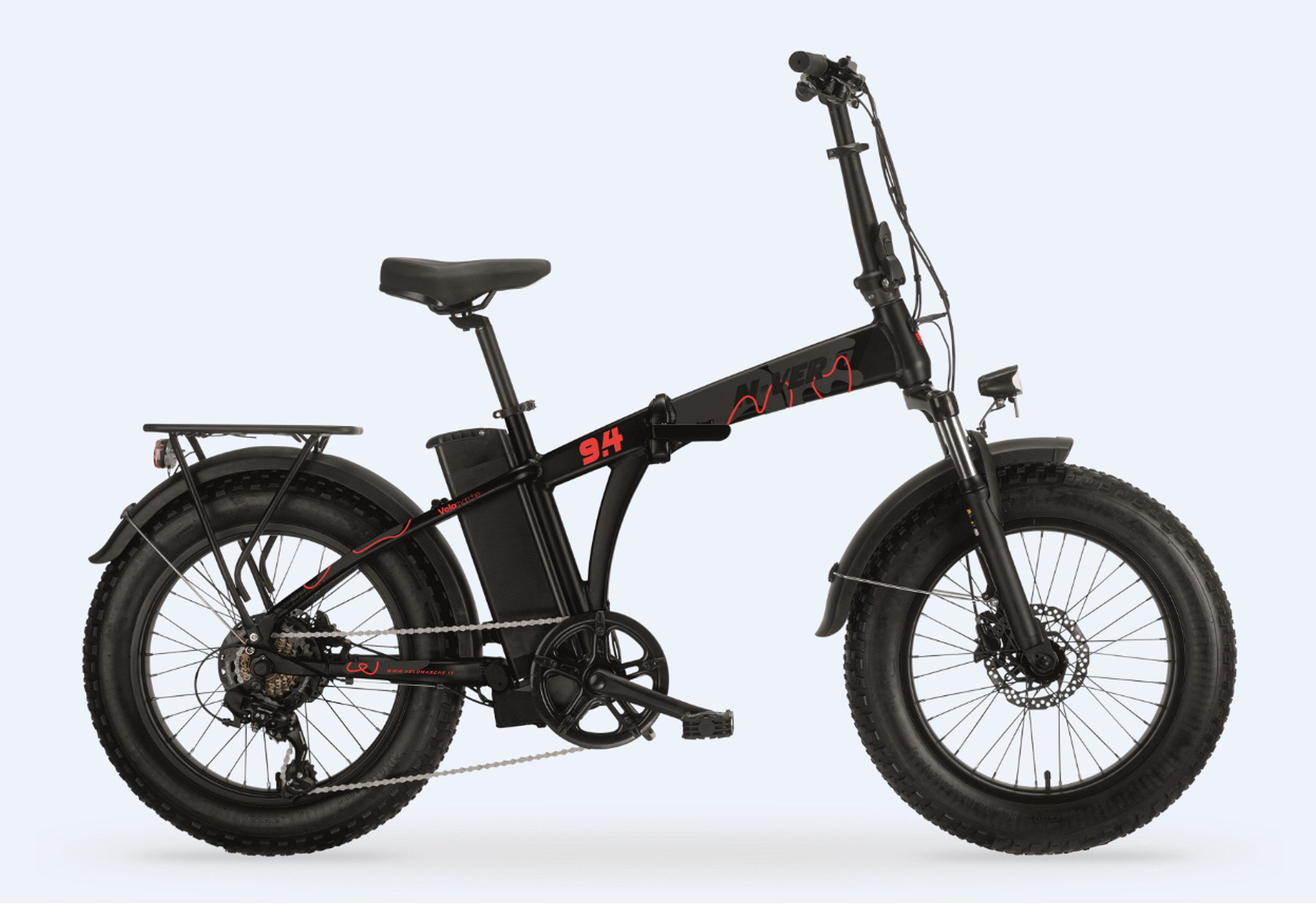 VENICE - I love Italy E-Bike, 6 Gang Shimano, Kettenschaltung, Heckmotor, 630 Wh, Elektro-Kompaktfahrrad FAT BIKE N-VER F9.3 20 Zoll
