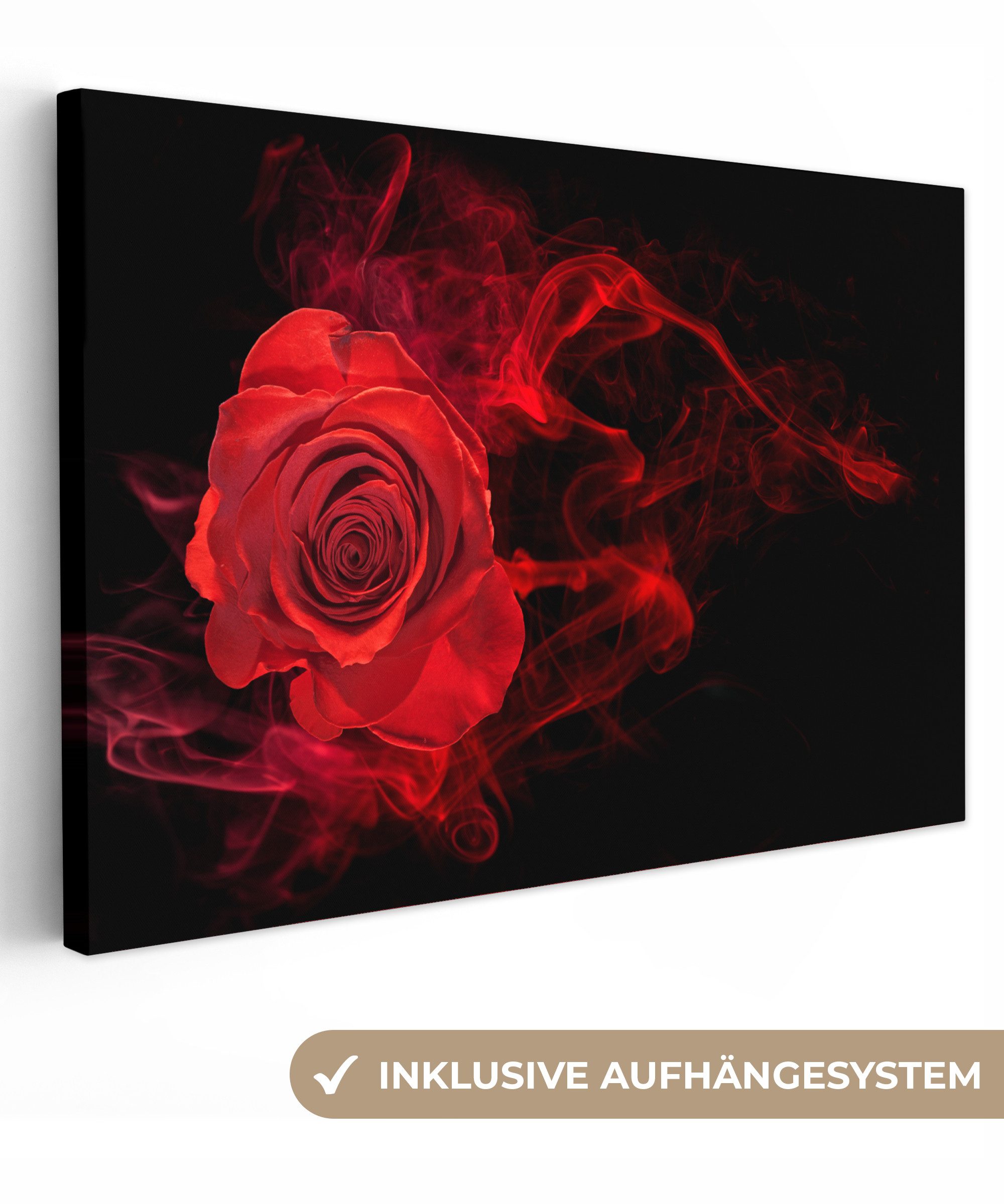 OneMillionCanvasses® Leinwandbild Rosen - Rot - günstig online kaufen