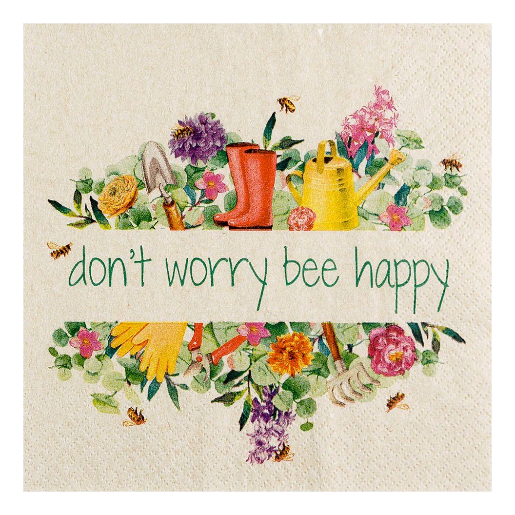 HOME FASHION Papierserviette Be Happy, (20 St), 20 Stück