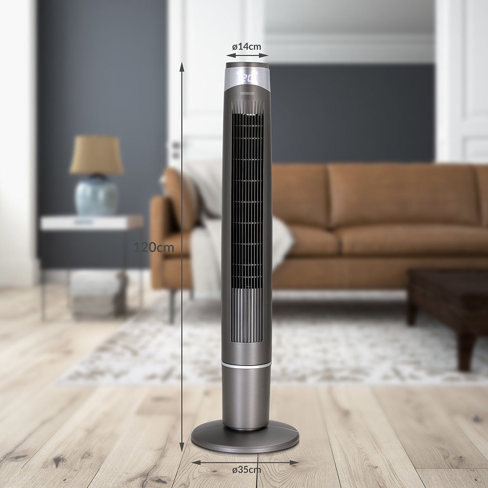 monzana Turmventilator, mit Fernbedienung Modi Timer 3 Oszillation 90° Säulenventilator 120cm