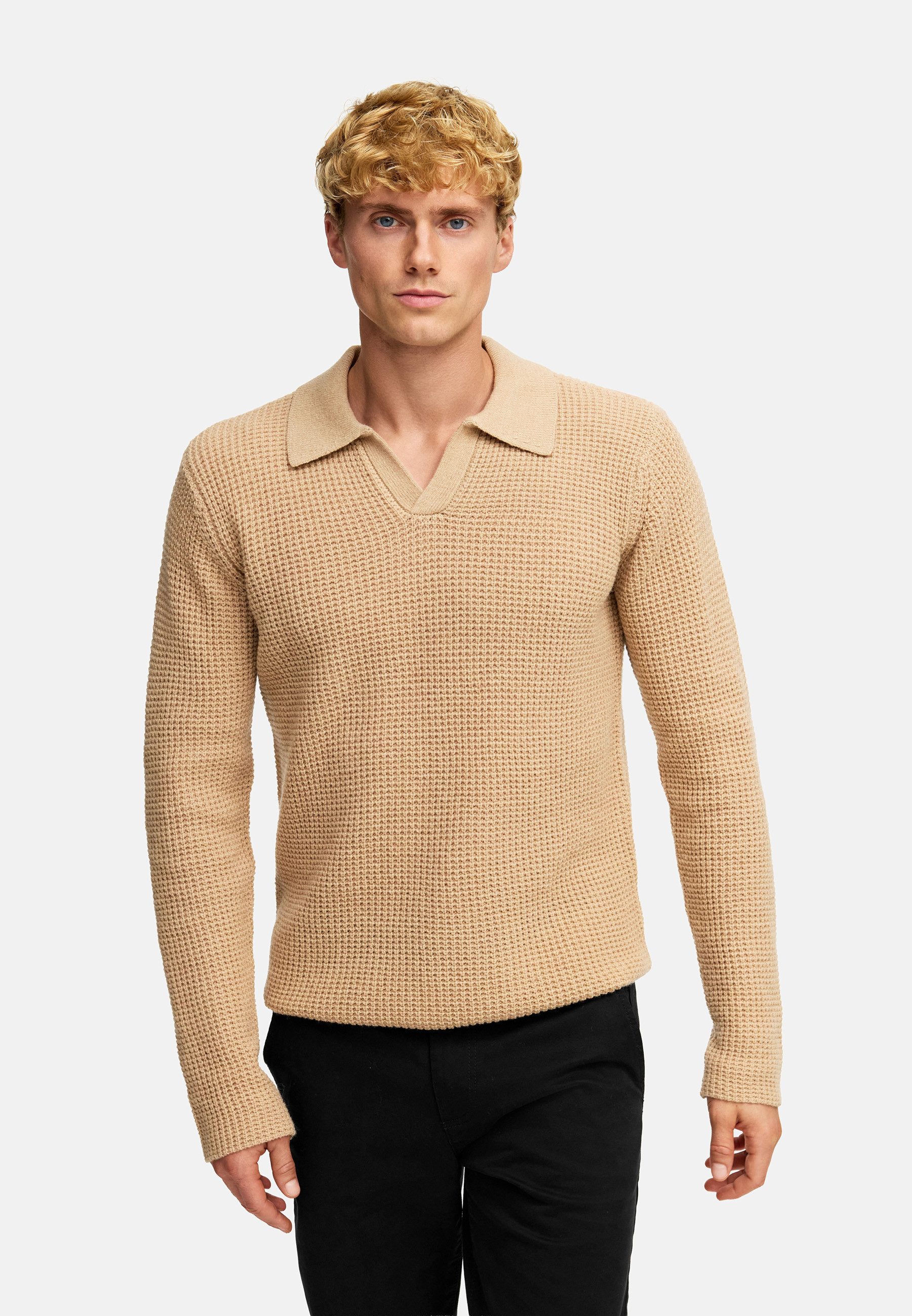 Kronstadt Strickpullover Herren KSCrombie polo Pullover Herrenpullover Strickpullover mit Polokragen