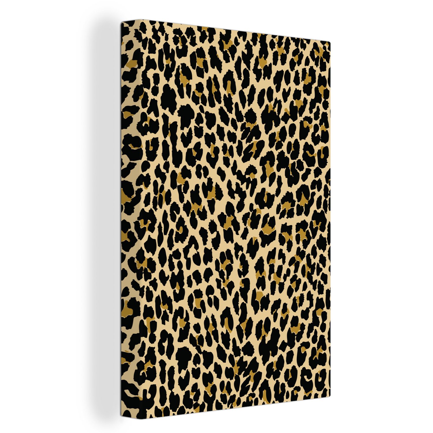 OneMillionCanvasses® Leinwandbild Leopard - fertig Leinwandbild - cm Mantel (1 St), Gemälde, Schnittmuster, Zackenaufhänger, inkl. 20x30 bespannt