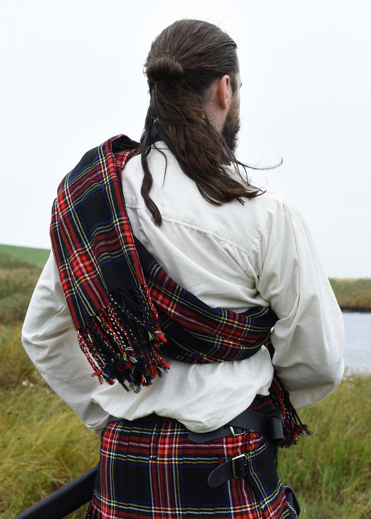 Battle Merchant Wikinger-Kostüm Plaid / Schal, Tartan, Black Stewart, ca. 234 x 137 cm