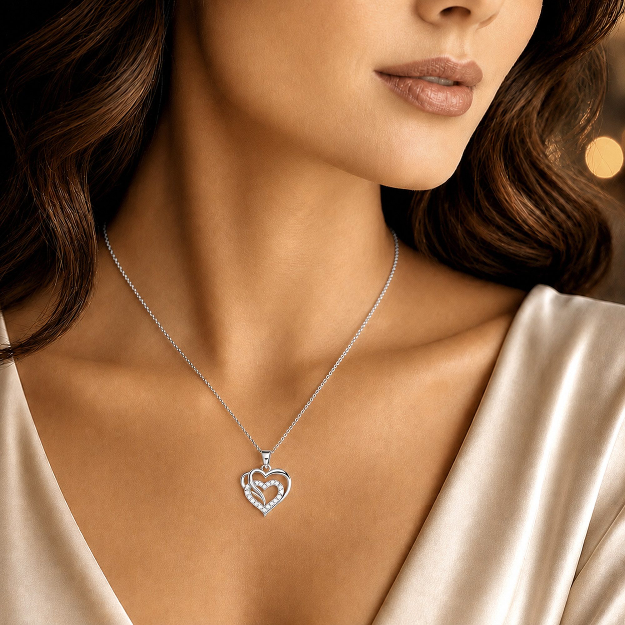 Limana Herzkette Ich liebe Dich Damen Kette mit Herz Anhänger 925 Silber gold vergoldet (Schmuck Geschenk für Freundin Frau inkl. Dose und Tasche), Jahrestag Geburtstag Weihnachten Valentinstag Hochzeitstag Muttertag