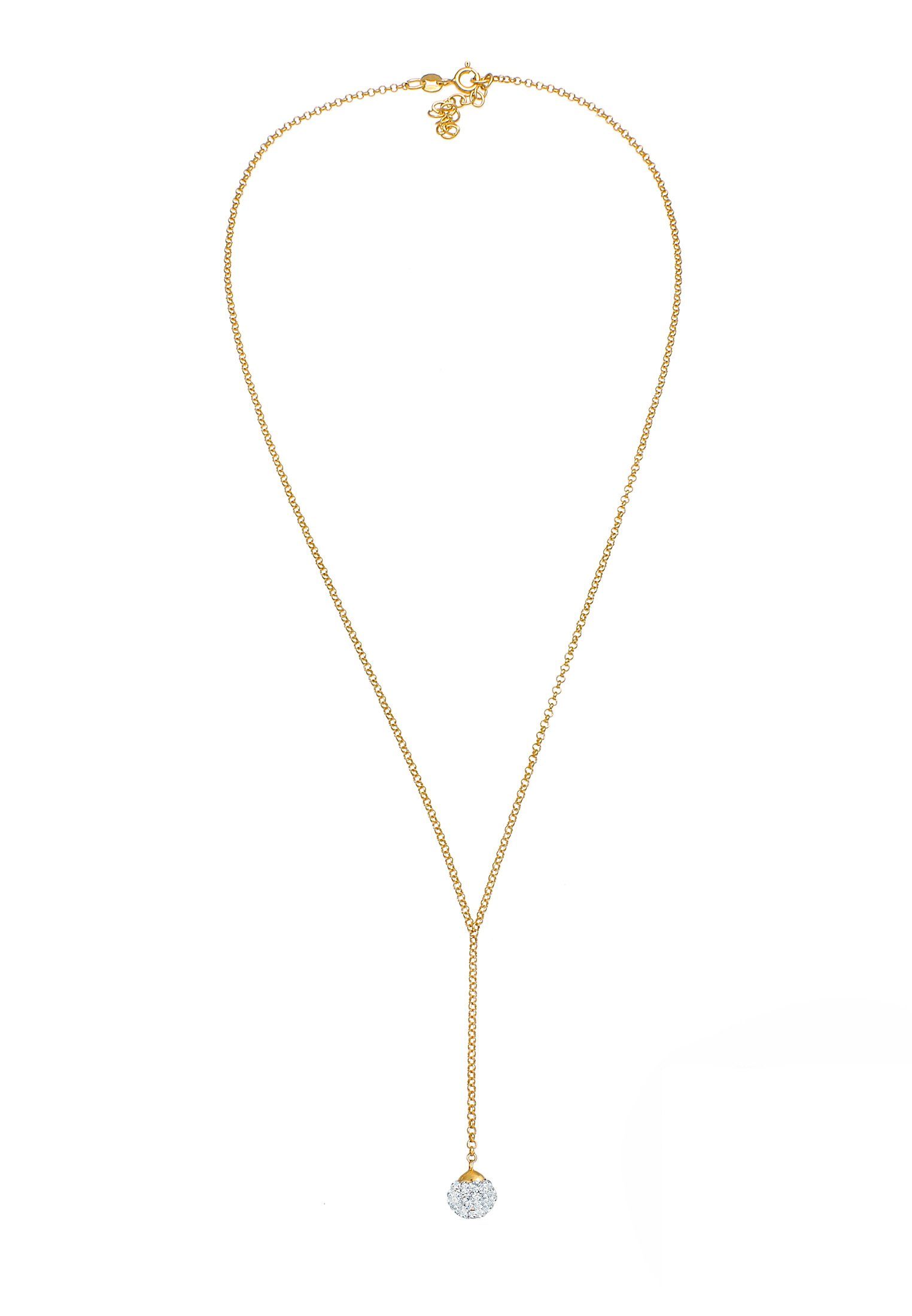 Elli Kette mit Anhänger Y-Kette Kugel 925 Silber, mit Kristallen von Swarovski®
