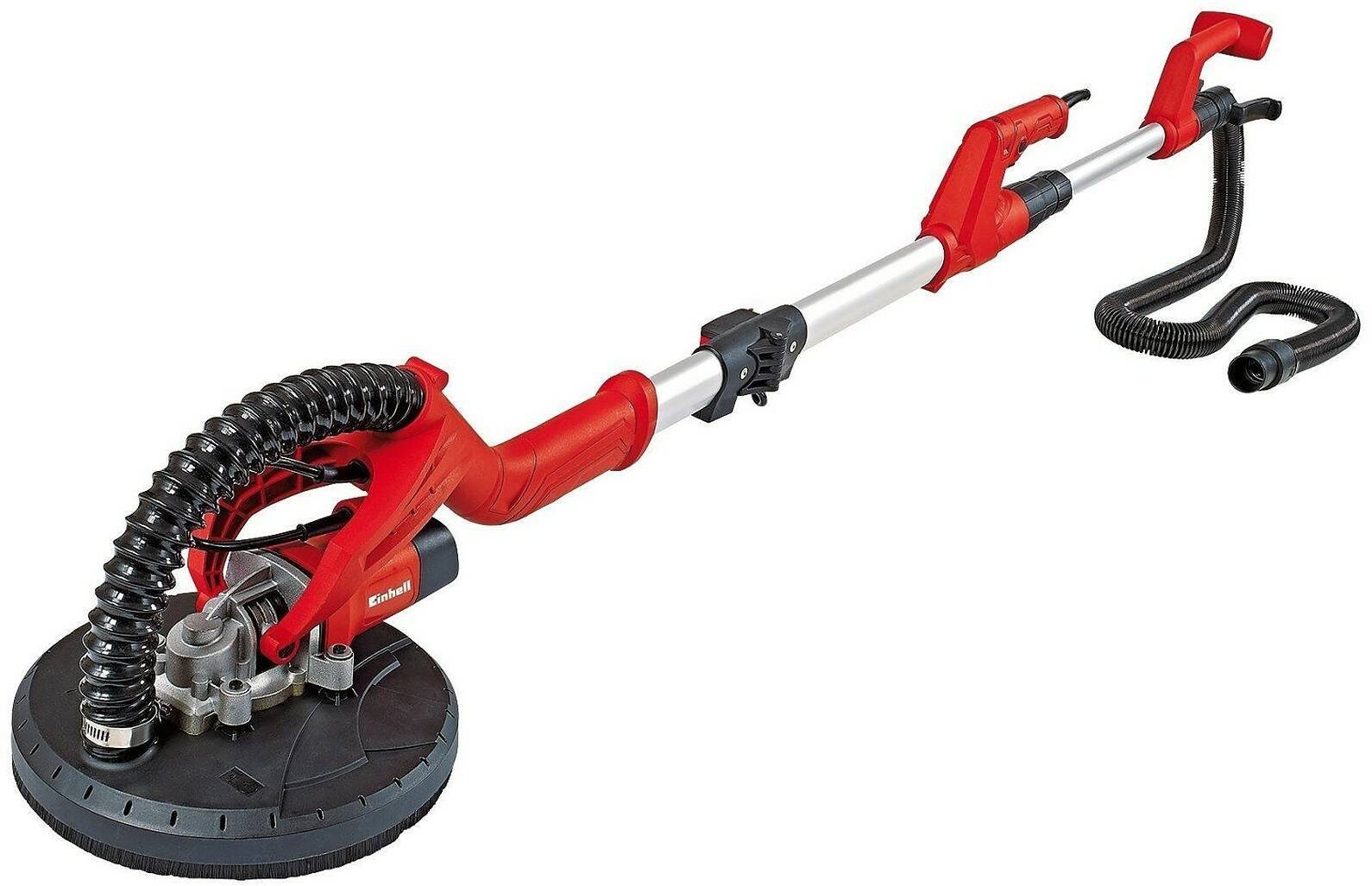 Einhell Trockenbauschleifer TC-DW 225, max. 1500 U/min, (Set, inkl. Transportkoffer & Schleifpads), Metallwinkelgetriebe, Klett-System, Teleskopstiel