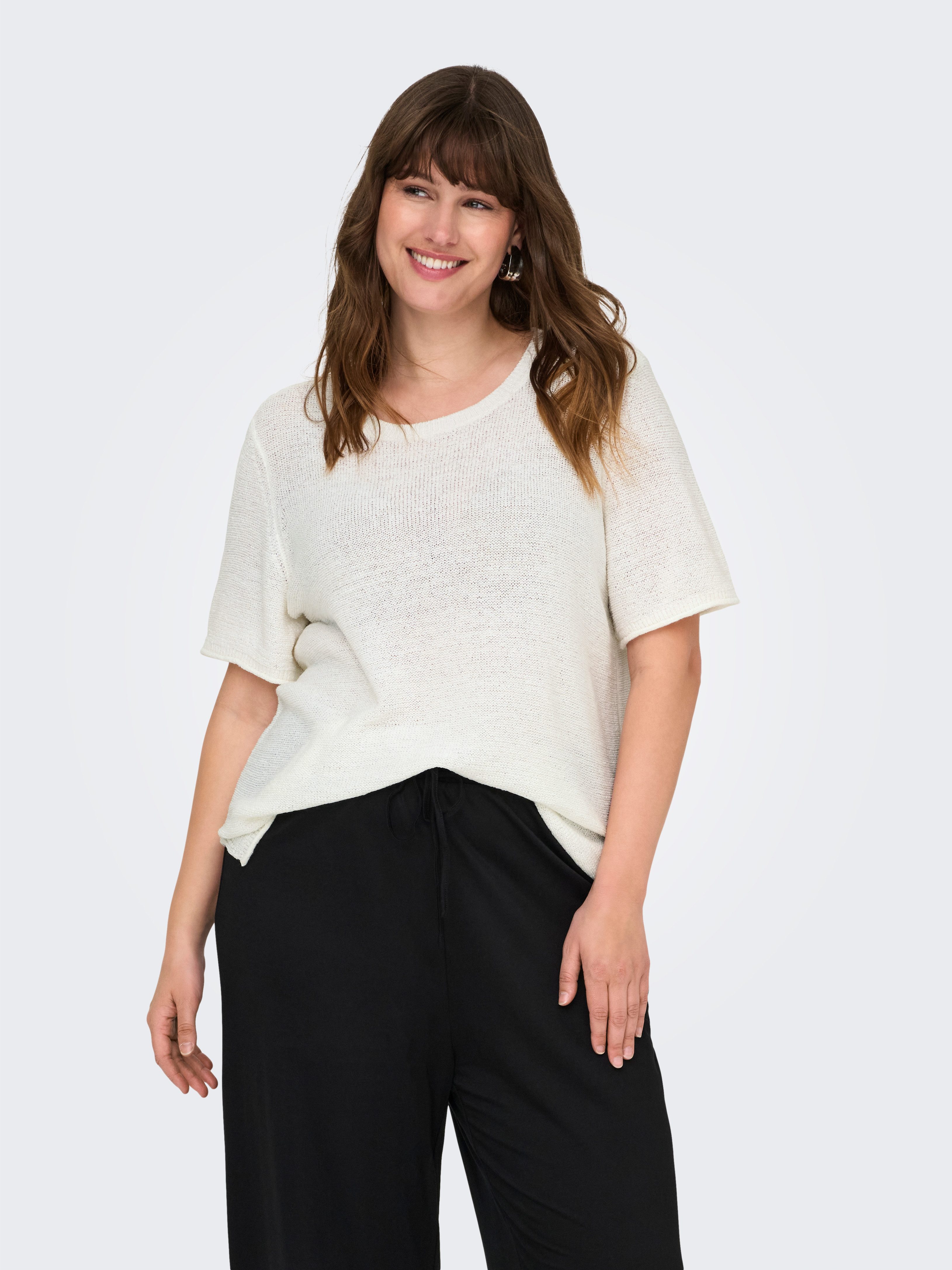 ONLY CARMAKOMA Kurzarmpullover CARSUNNY S/S PULLOVER KNT NOOS günstig online kaufen