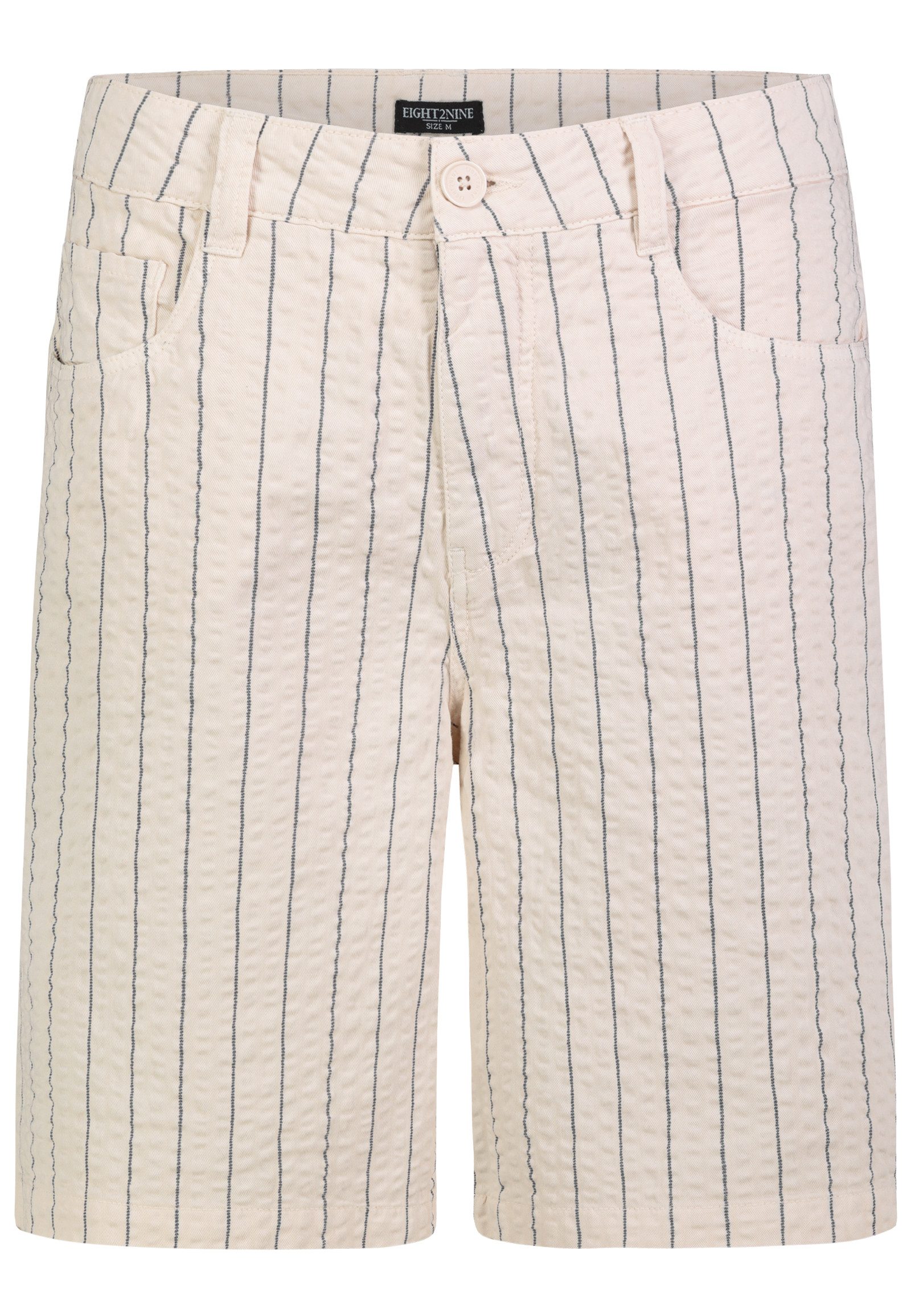 Eight2Nine Shorts Herren Baggy Shorts mit Streifen Baumwoll-Twill, Streifenmuster