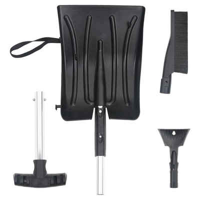 vidaXL Schneeschieber Schneeschaufel-Set 3-in-1 Schwarz Aluminium