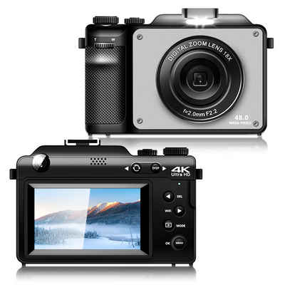 Fine Life Pro X9 Kompaktkamera (48 MP, WLAN (Wi-Fi), Fotokamera mit Front- und Rückobjektiv, 8 integrierte Farbfilter)