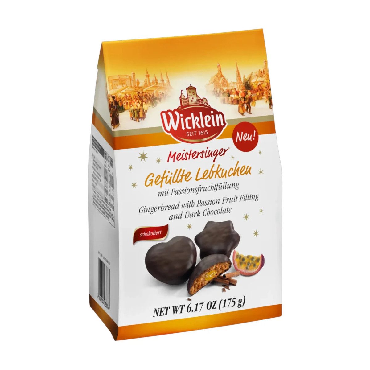 Wicklein Kekse, Wicklein Meistersinger gefüllte Lebkuchen Passionsfrucht Füllung 175g