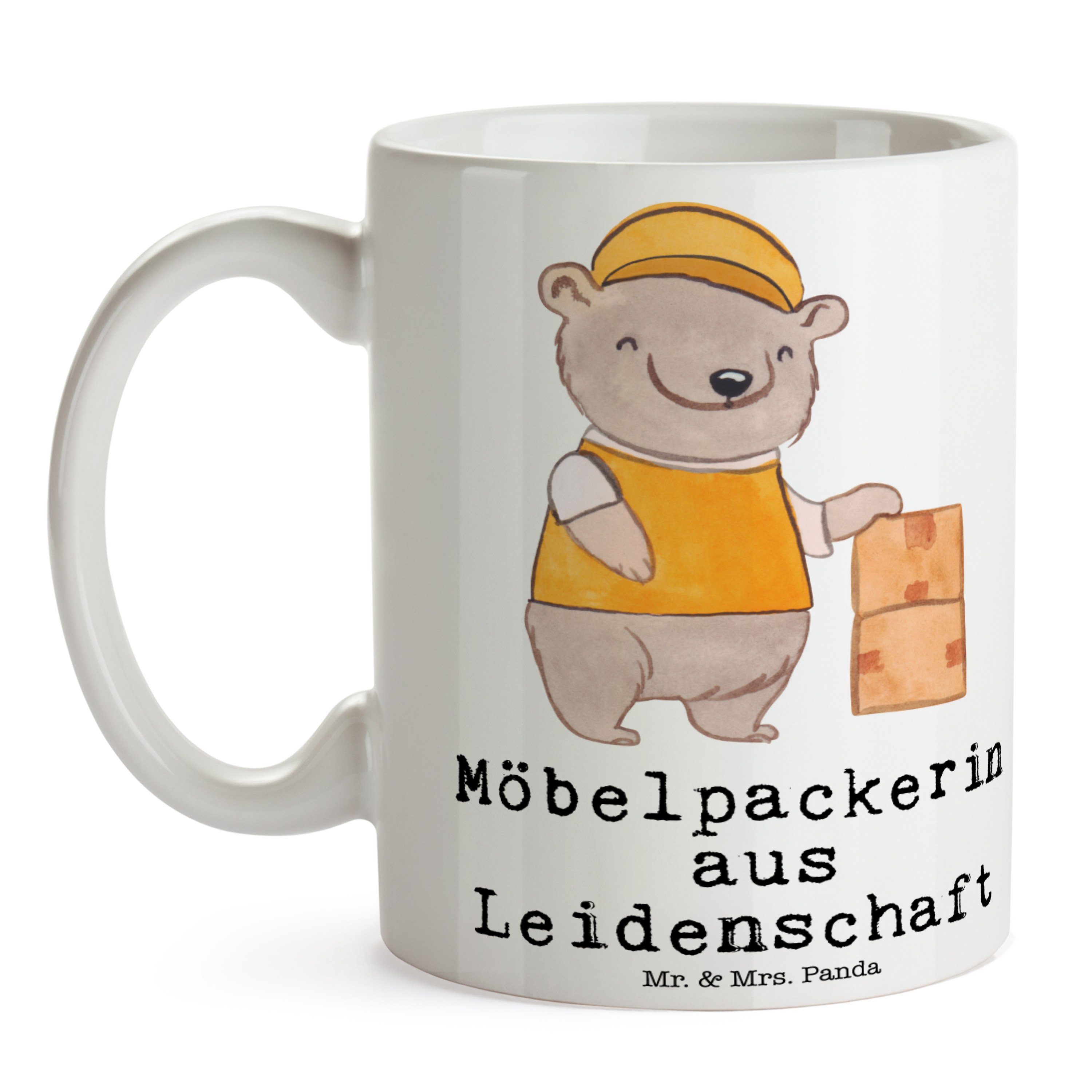 - Möbelpackerin Teetas, Leidenschaft & Tasse Panda Keramik Umzugsfirma, Weiß Mrs. Geschenk, - aus Mr.